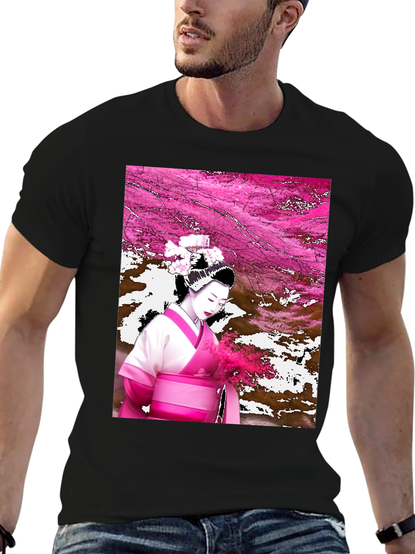 Geisha Graphic Black T-Shirt