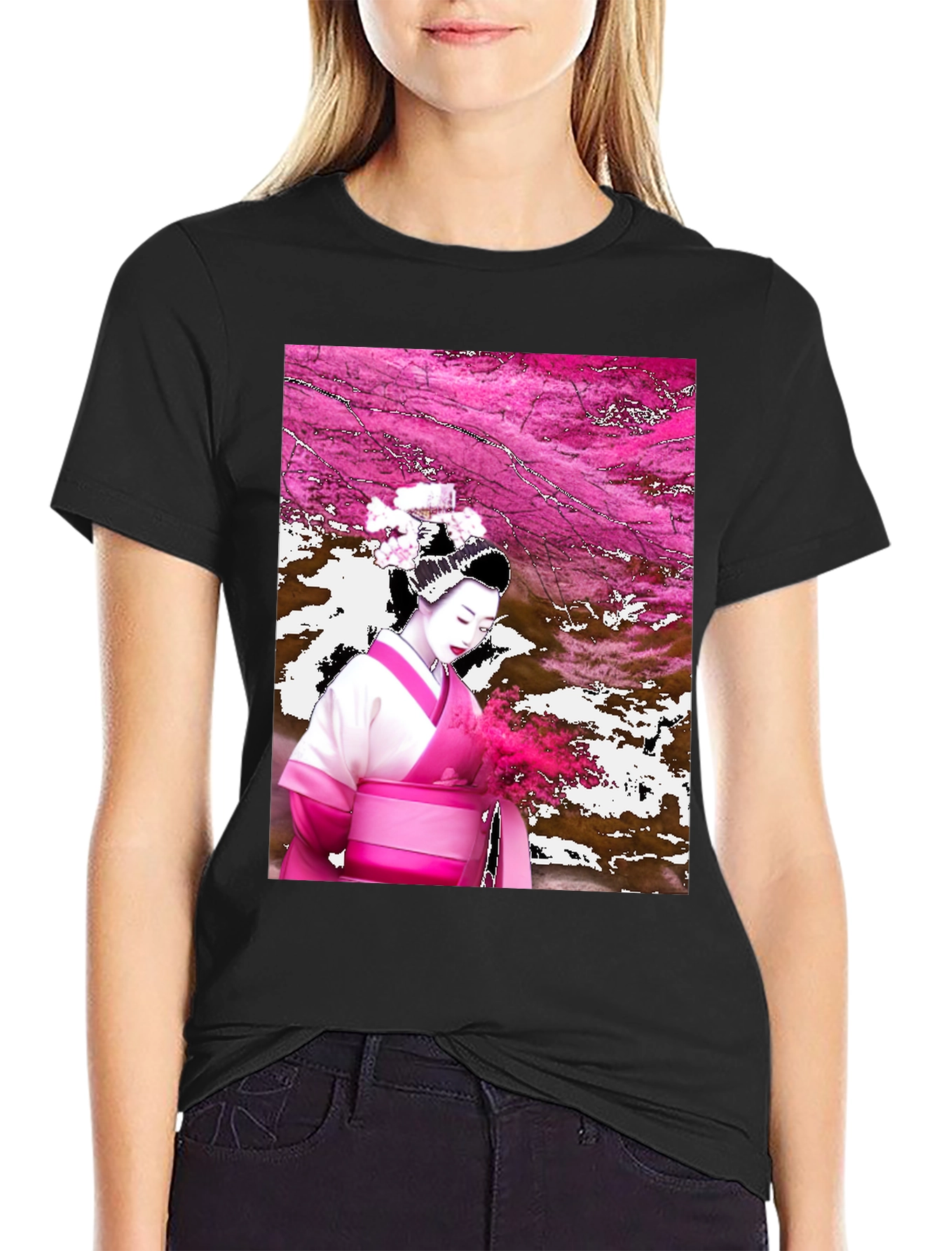 Geisha Graphic Black T-Shirt