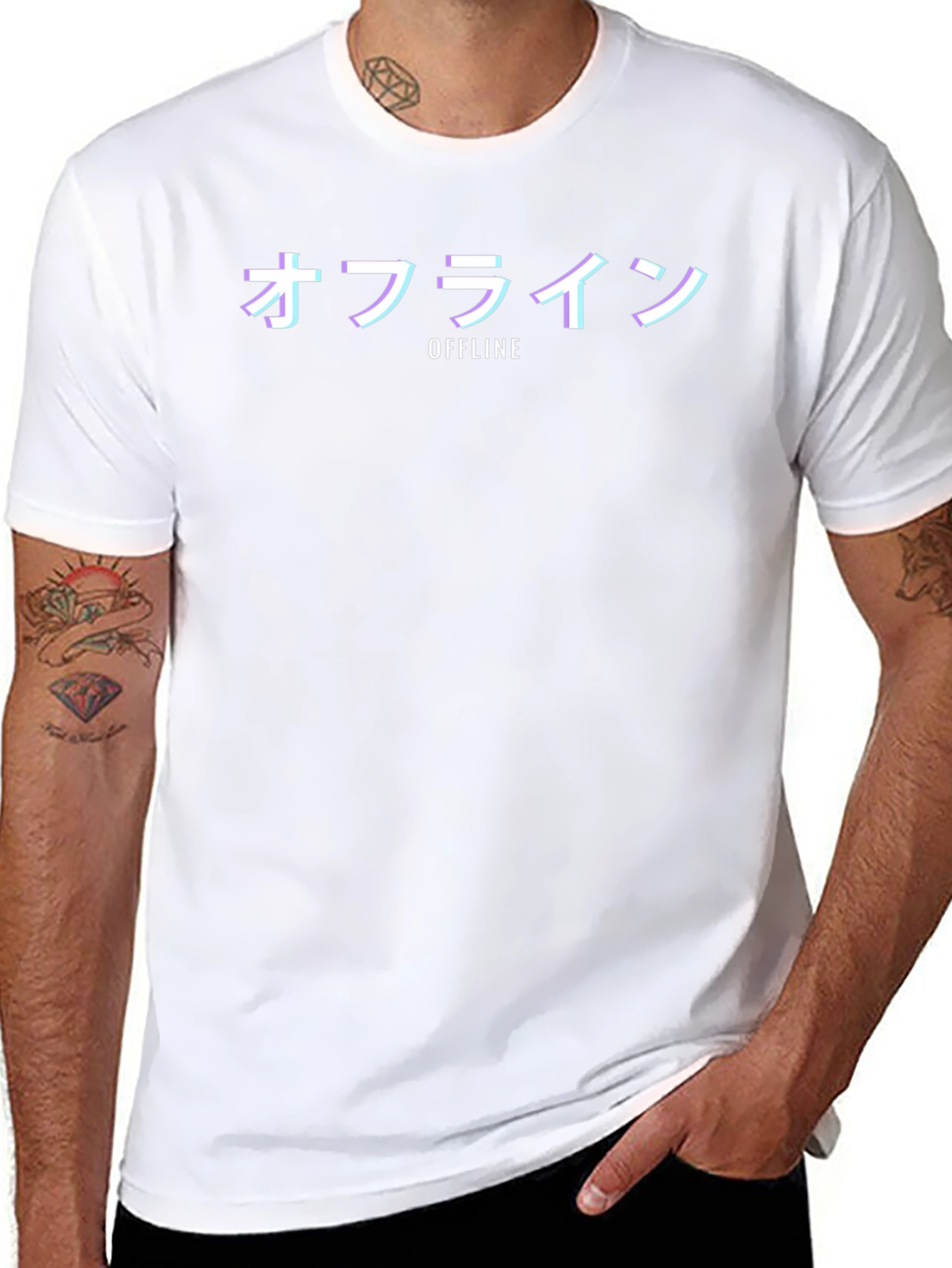 Offline Glitch Tee - Vaporwave Style
