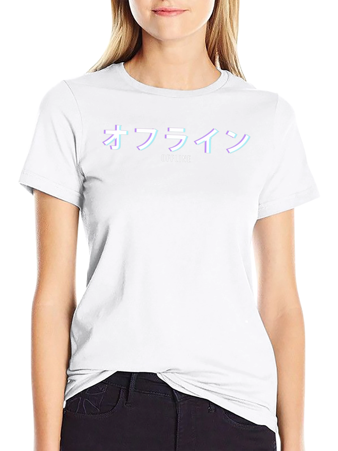 Offline Glitch Tee - Vaporwave Style