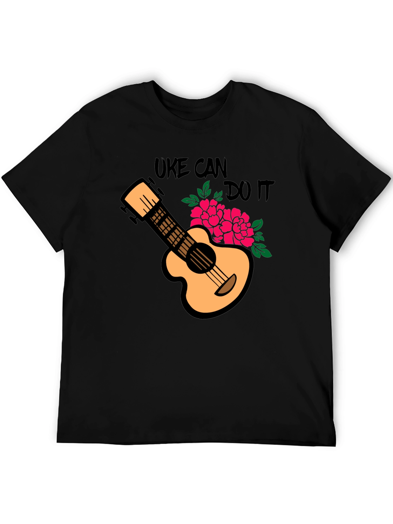 Uke Can Do It Black Graphic Tee