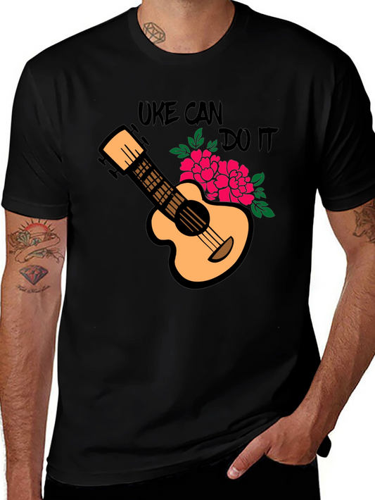 Uke Can Do It Black Graphic Tee