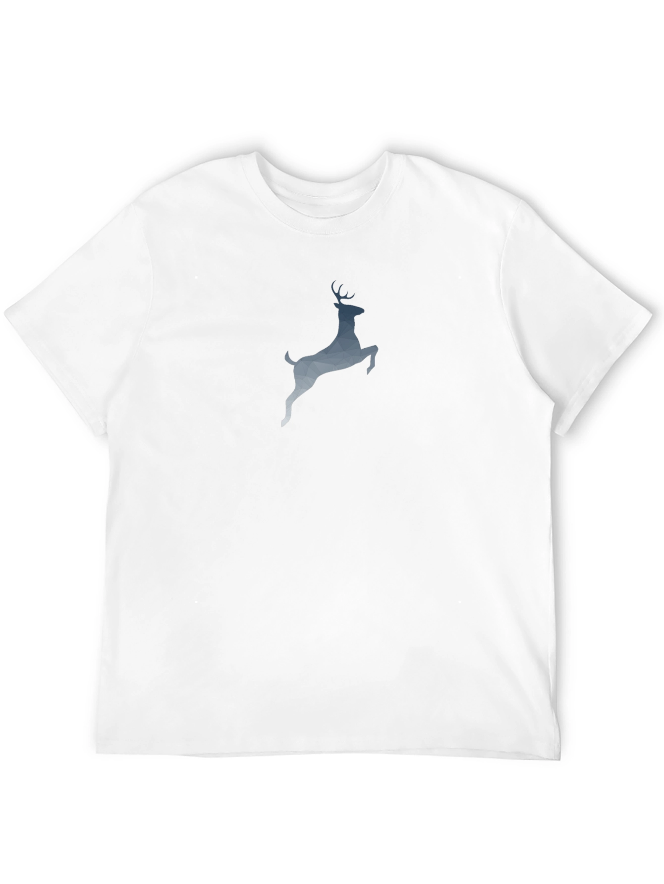 Geometric Deer Graphic Mens Black T-Shirt