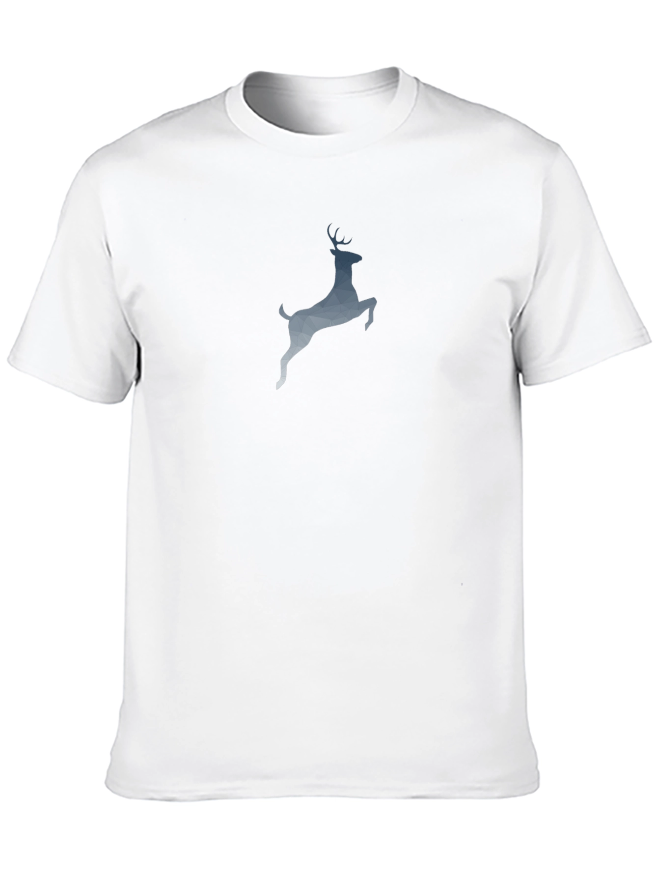 Geometric Deer Graphic Mens Black T-Shirt