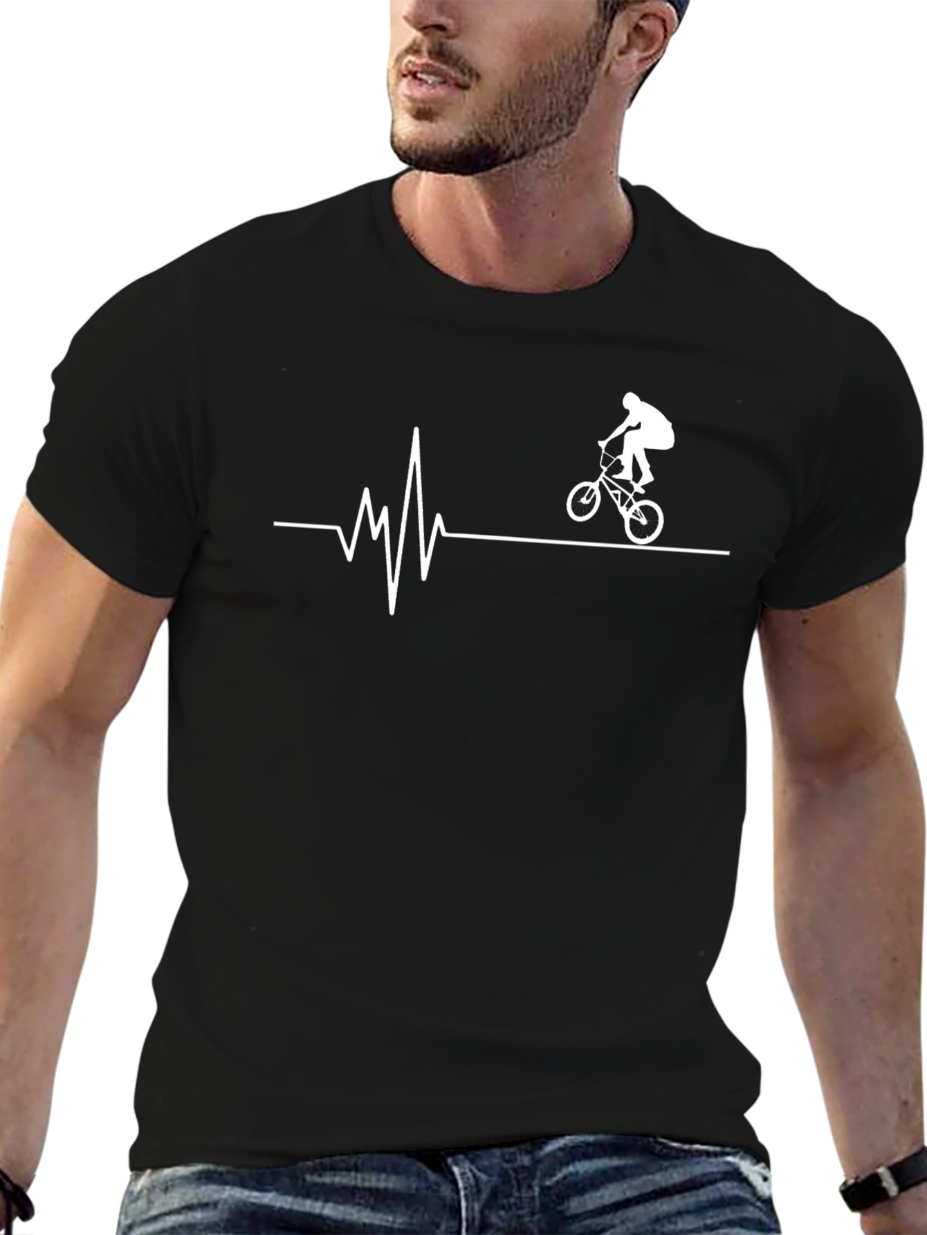 BMX Heartbeat Black Graphic Tee