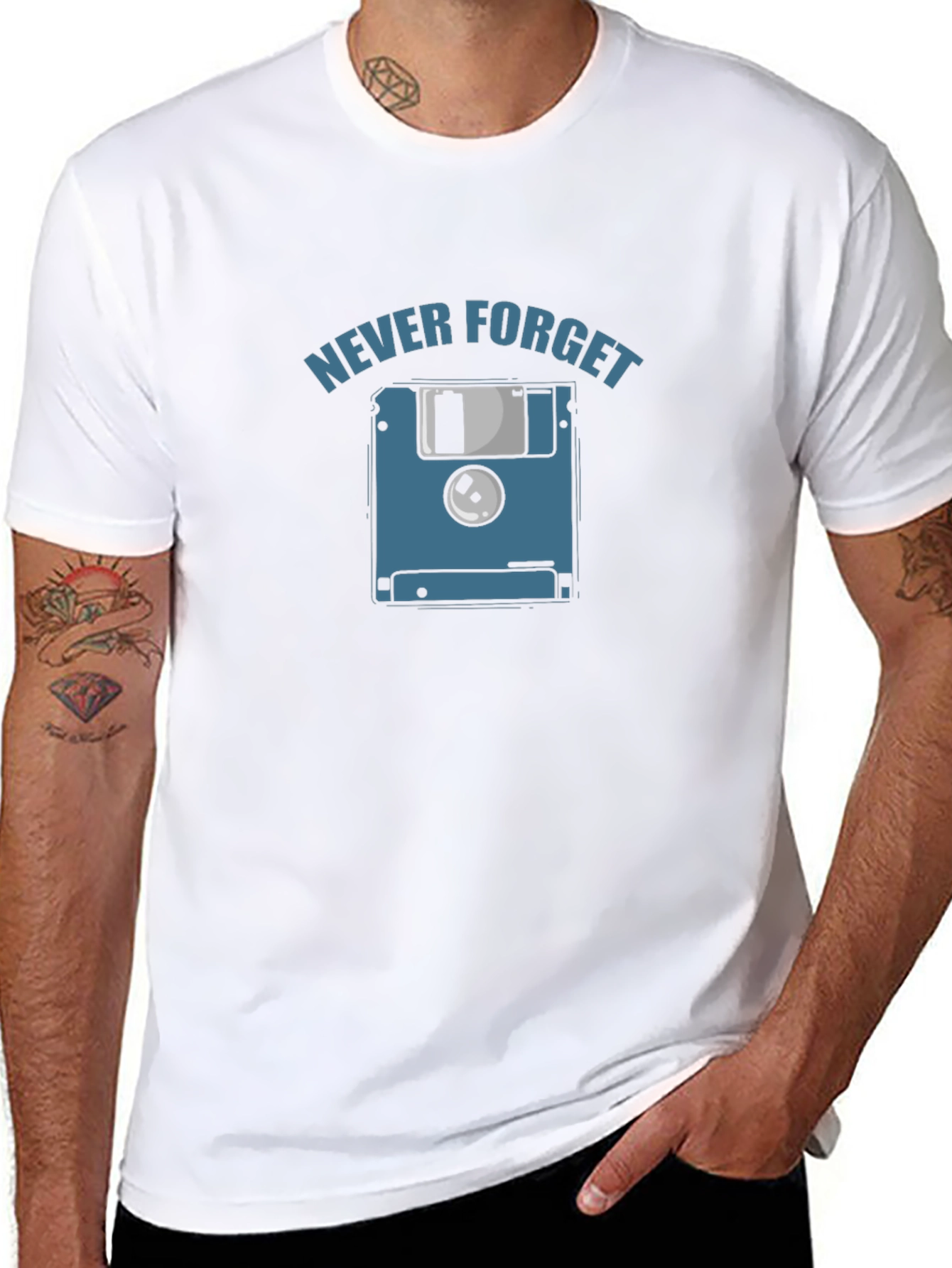 Retro Never Forget Floppy Disk Graphic Tee