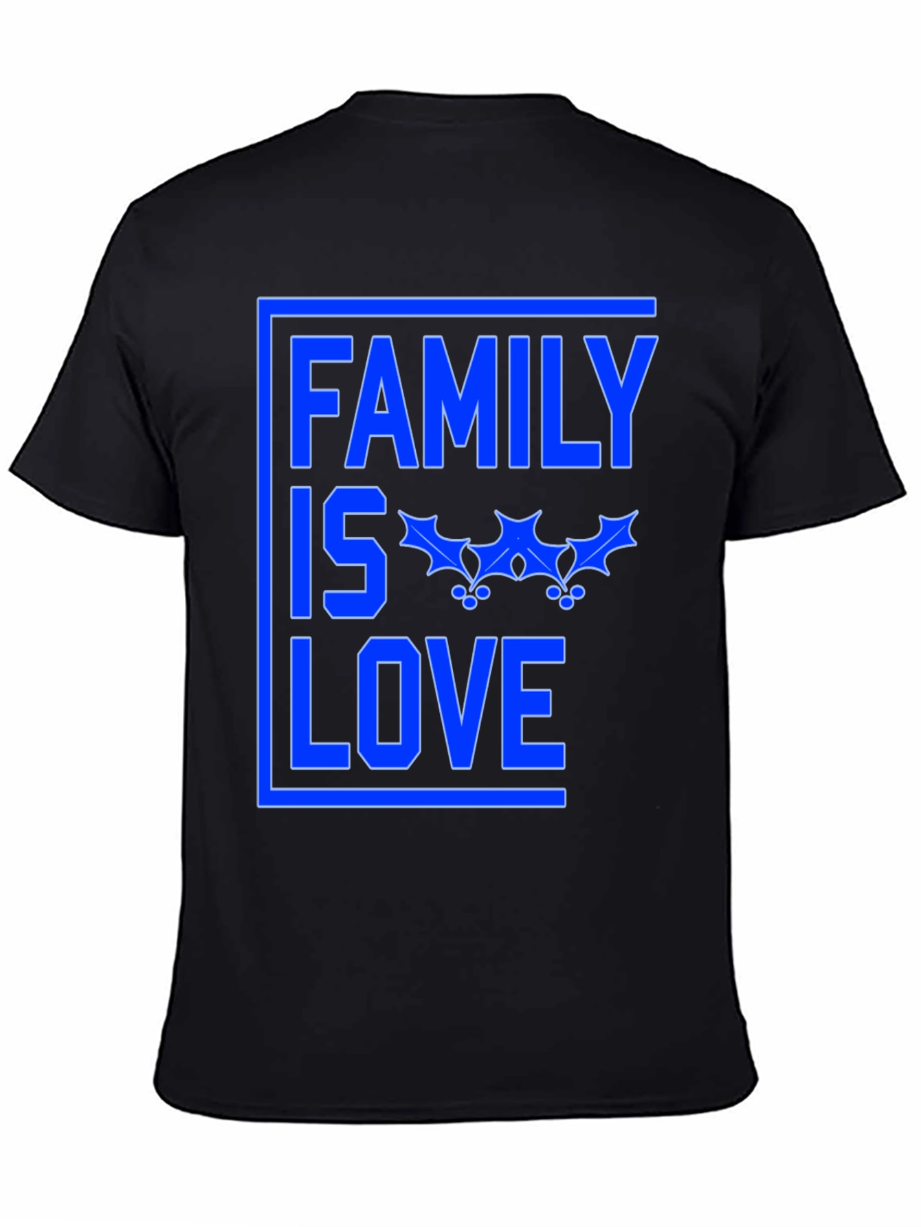 Family is Love Graphic Tee - Black Cotton Blend