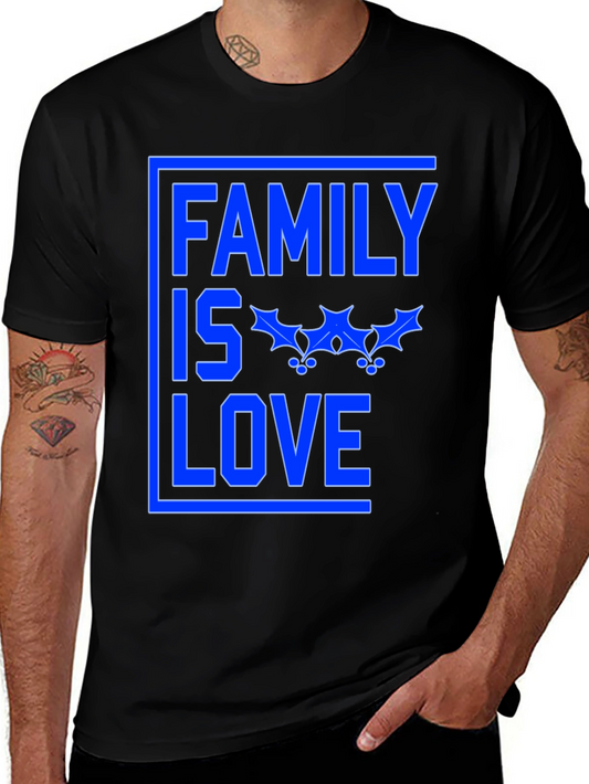 Family is Love Graphic Tee - Black Cotton Blend
