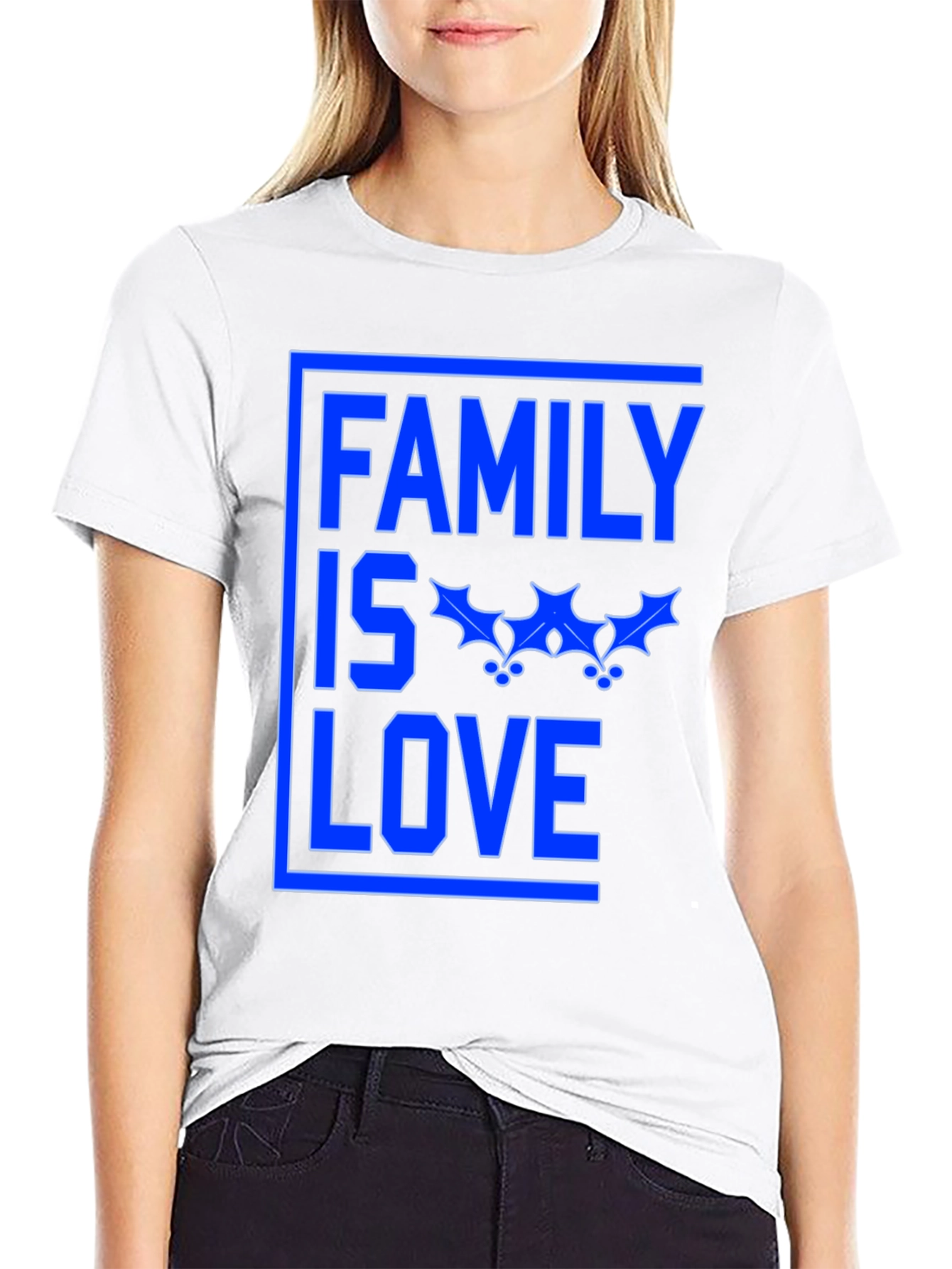 Family is Love Graphic Tee - Black Cotton Blend