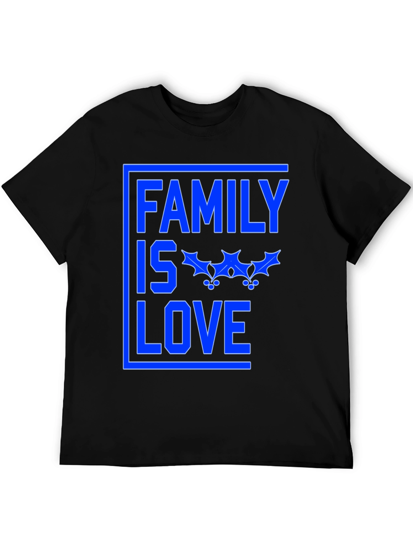 Family is Love Graphic Tee - Black Cotton Blend