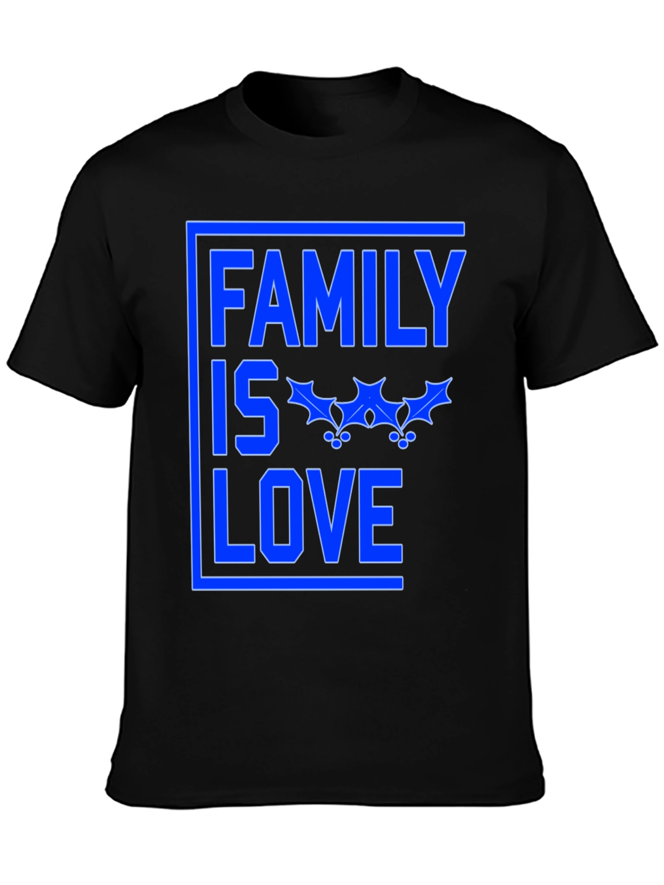 Family is Love Graphic Tee - Black Cotton Blend