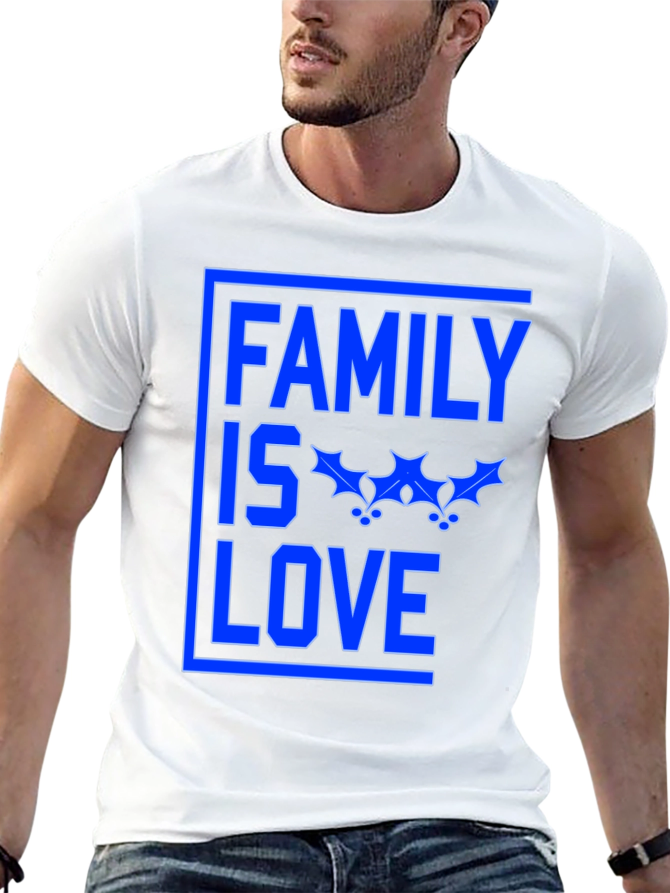 Family is Love Graphic Tee - Black Cotton Blend