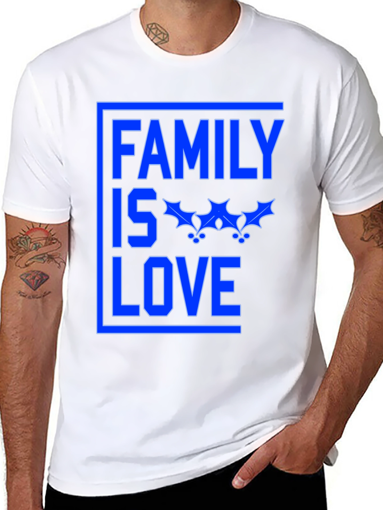 Family is Love Graphic Tee - Black Cotton Blend