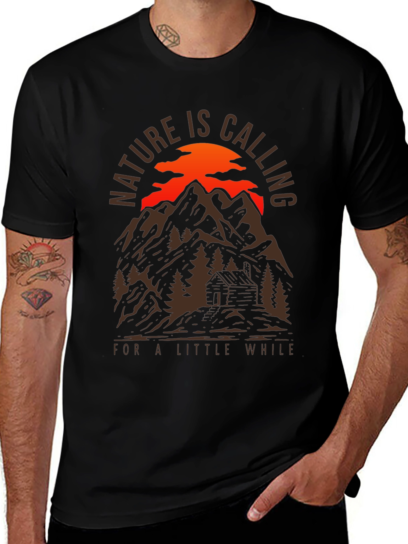 Nature Calling Mountain Cabin T-Shirt
