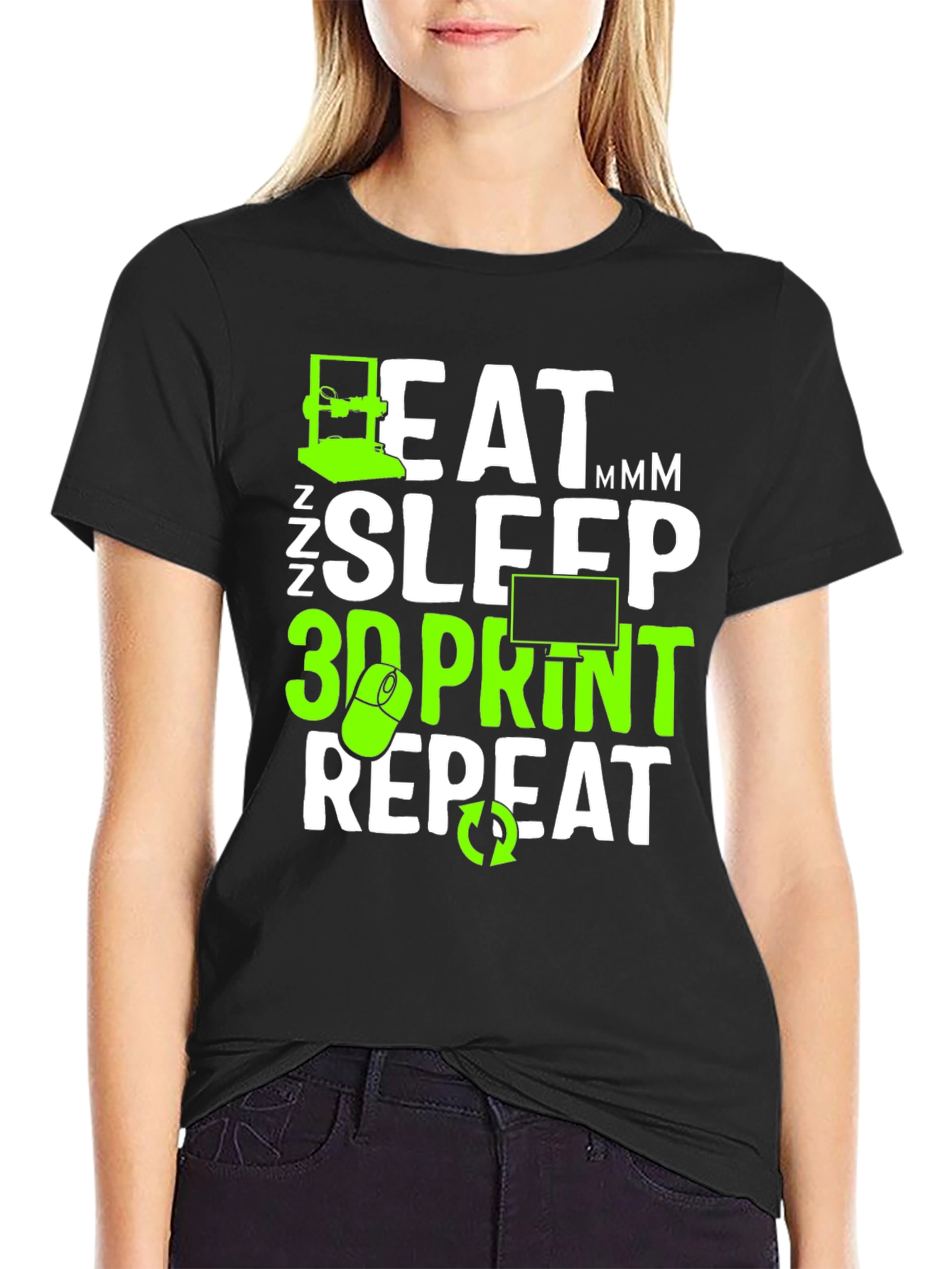 Eat Sleep 3D Print Repeat T-Shirt