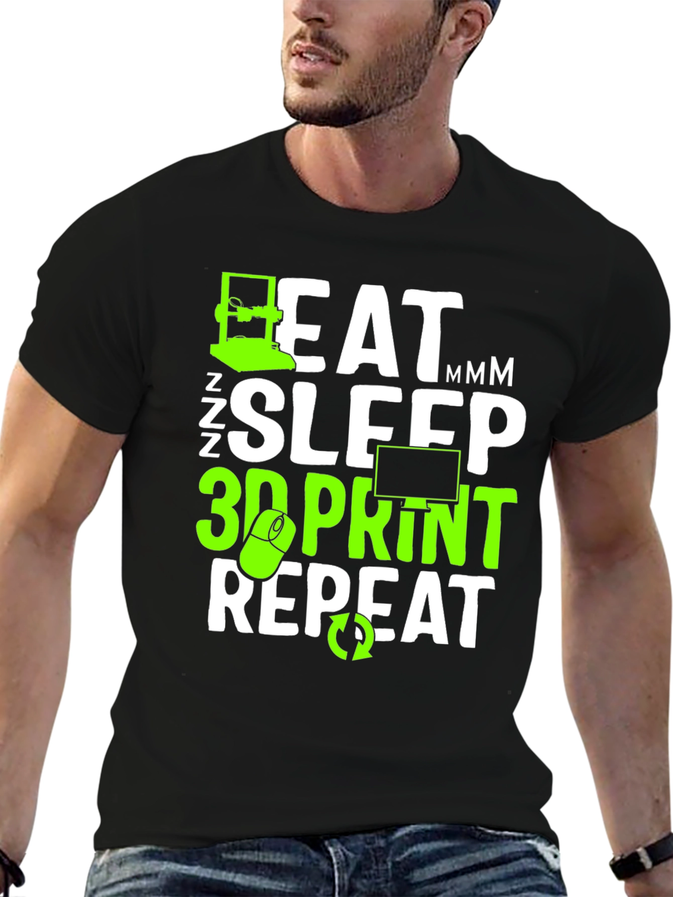 Eat Sleep 3D Print Repeat T-Shirt