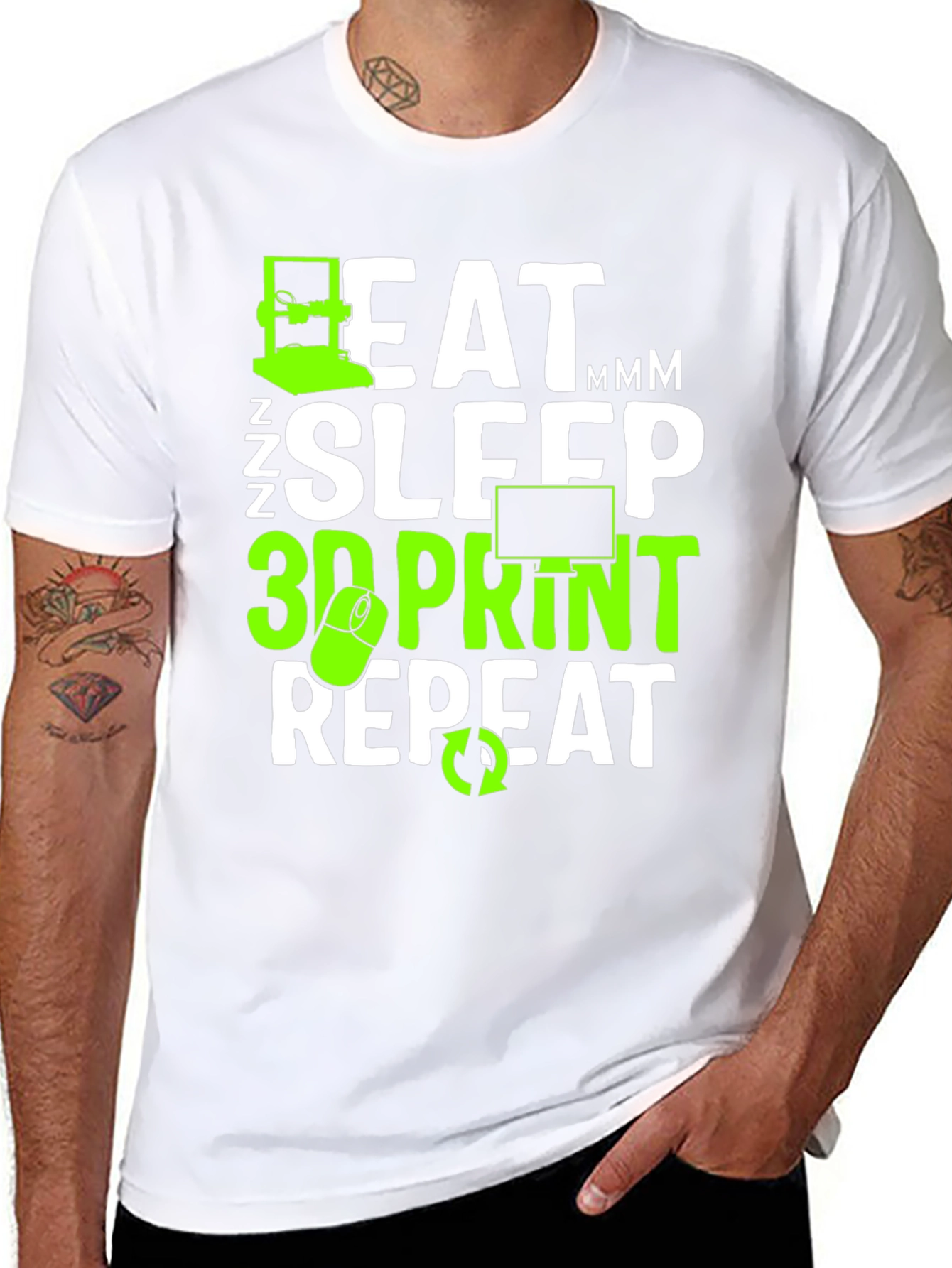 Eat Sleep 3D Print Repeat T-Shirt