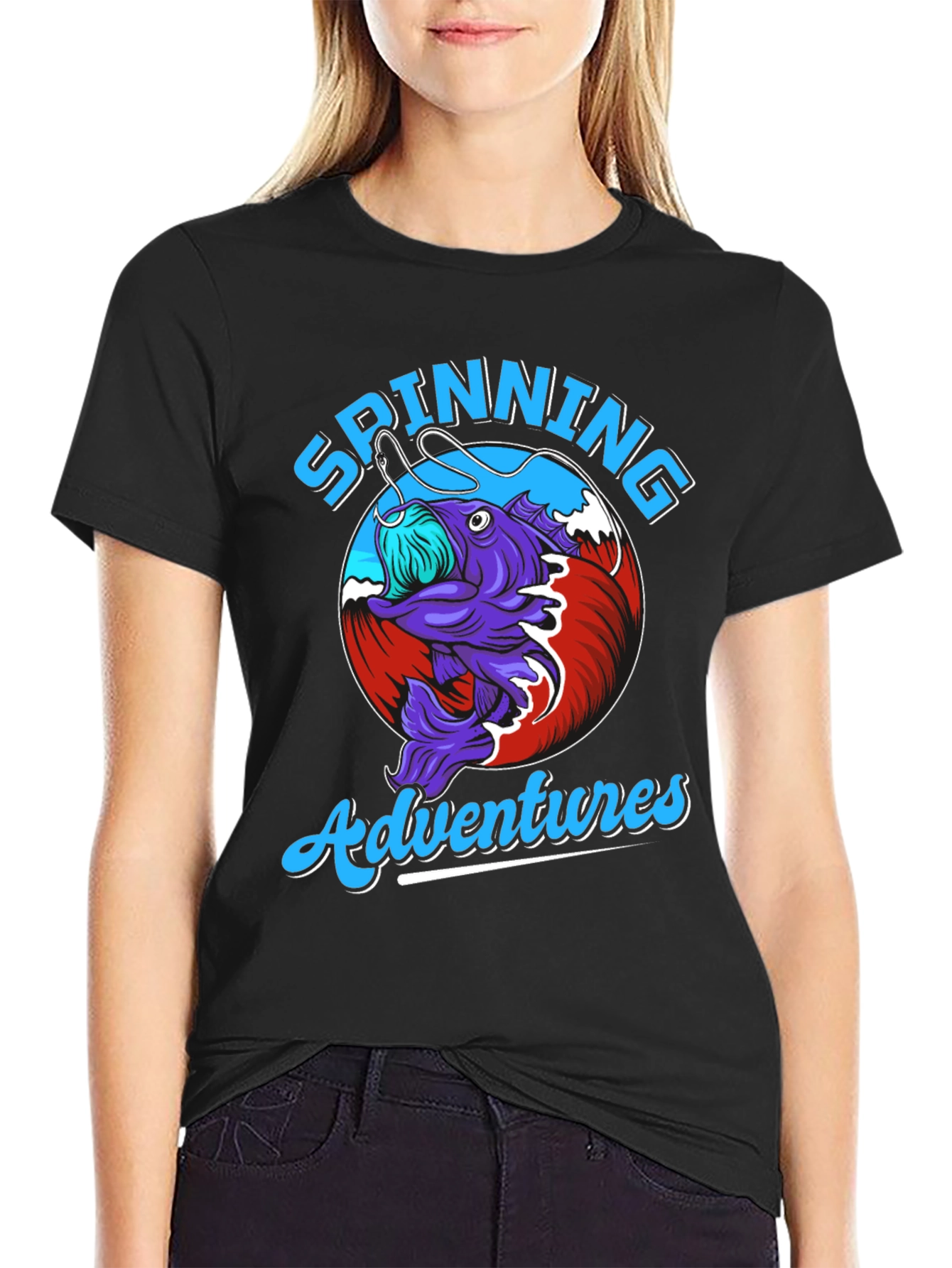 Spinning Adventures Fishing T-Shirt - Unique Design