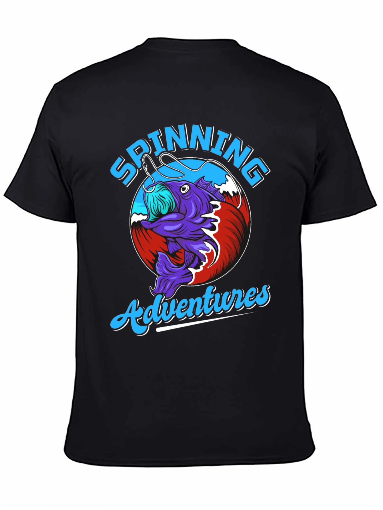 Spinning Adventures Fishing T-Shirt - Unique Design