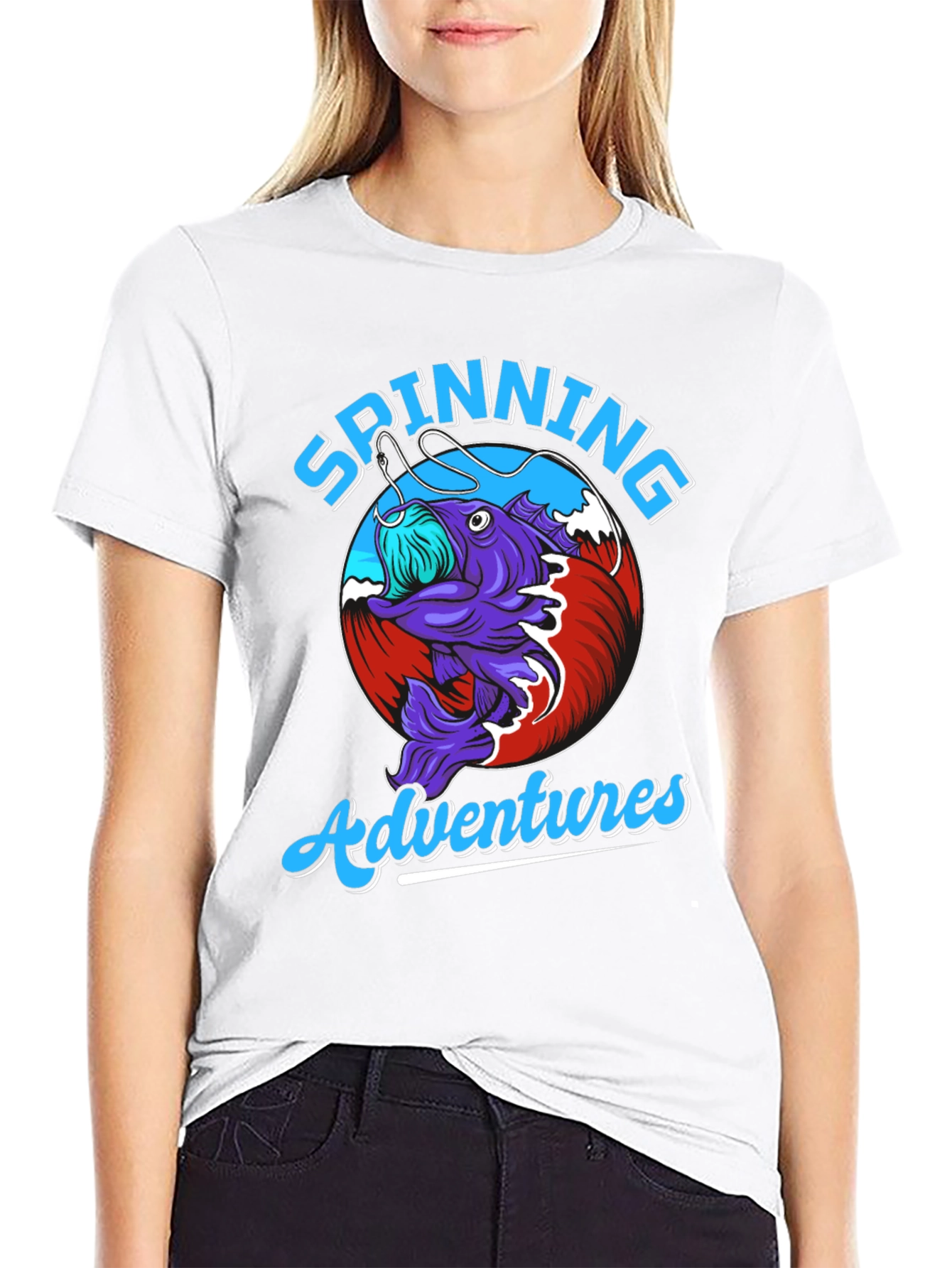 Spinning Adventures Fishing T-Shirt - Unique Design