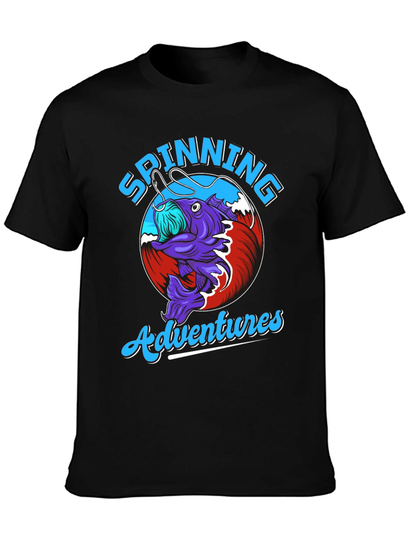 Spinning Adventures Fishing T-Shirt - Unique Design