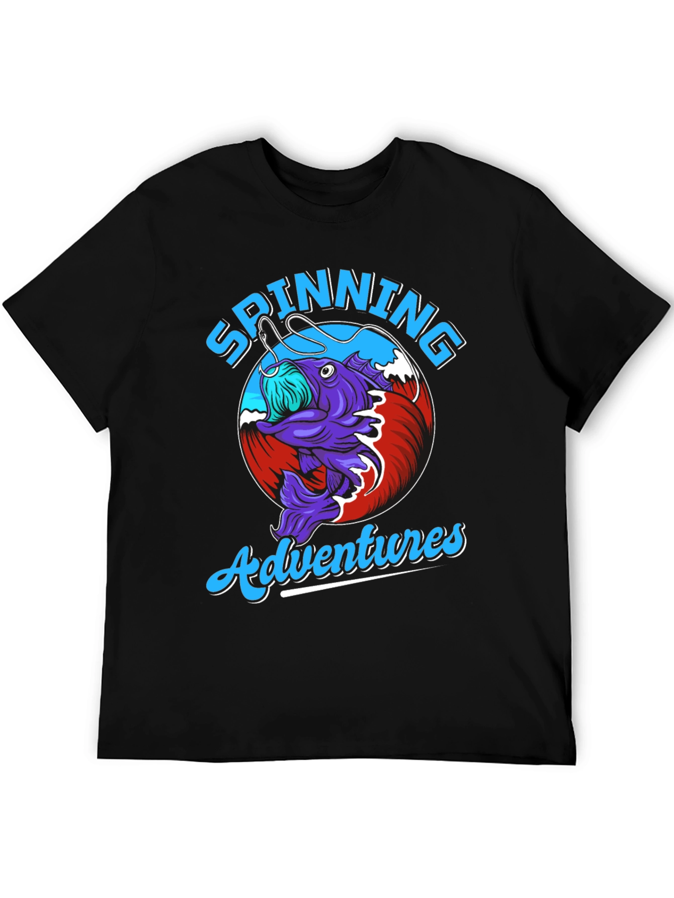 Spinning Adventures Fishing T-Shirt - Unique Design