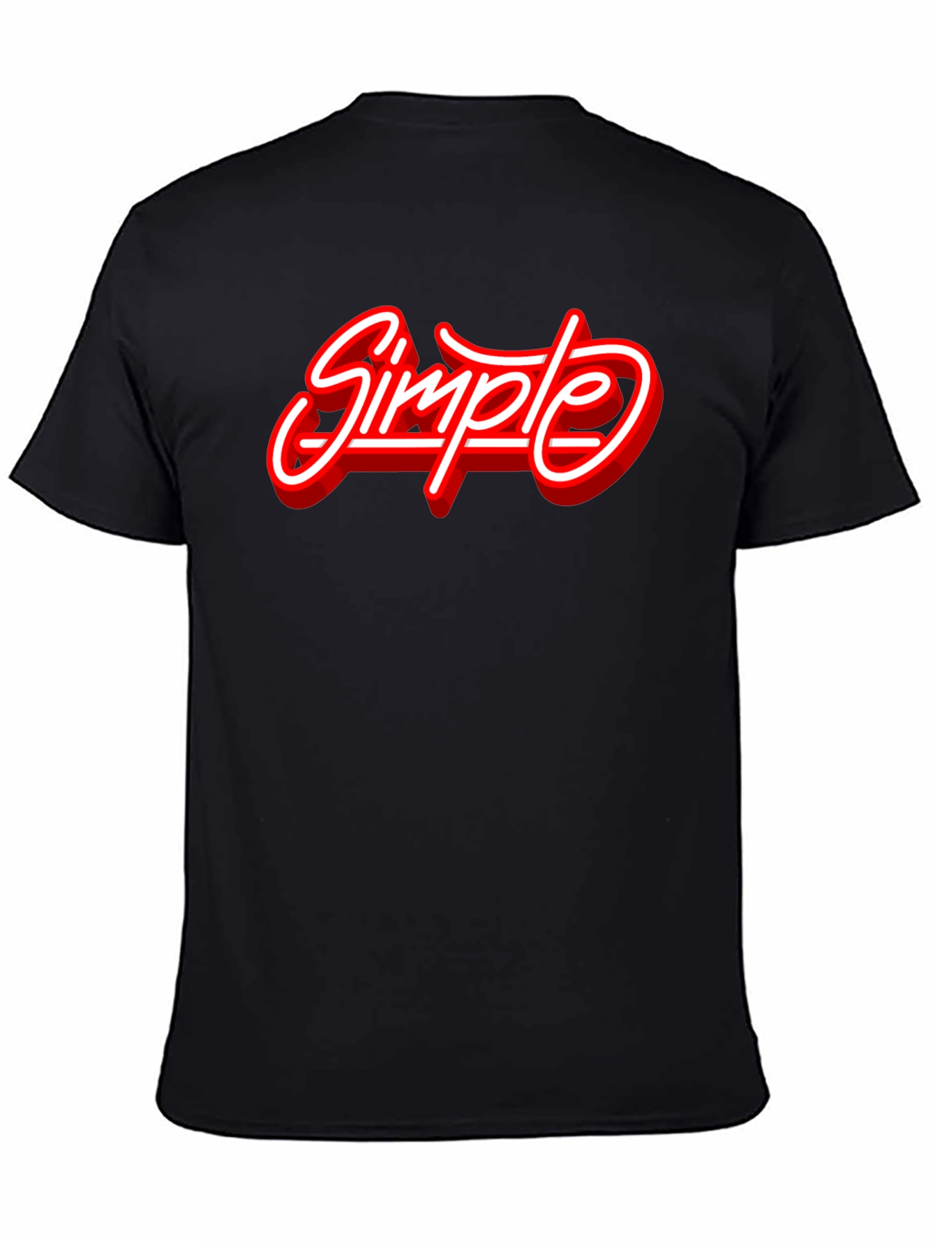Simple Graphic Print Black T-Shirt