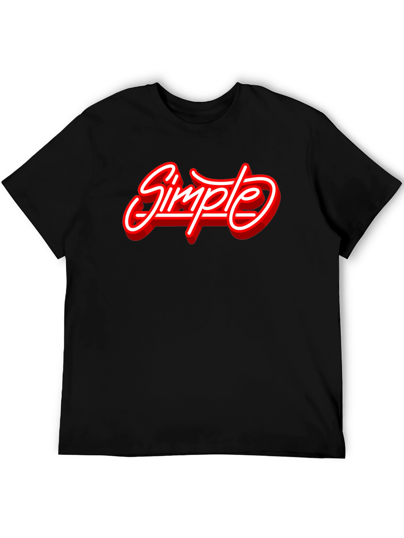 Simple Graphic Print Black T-Shirt