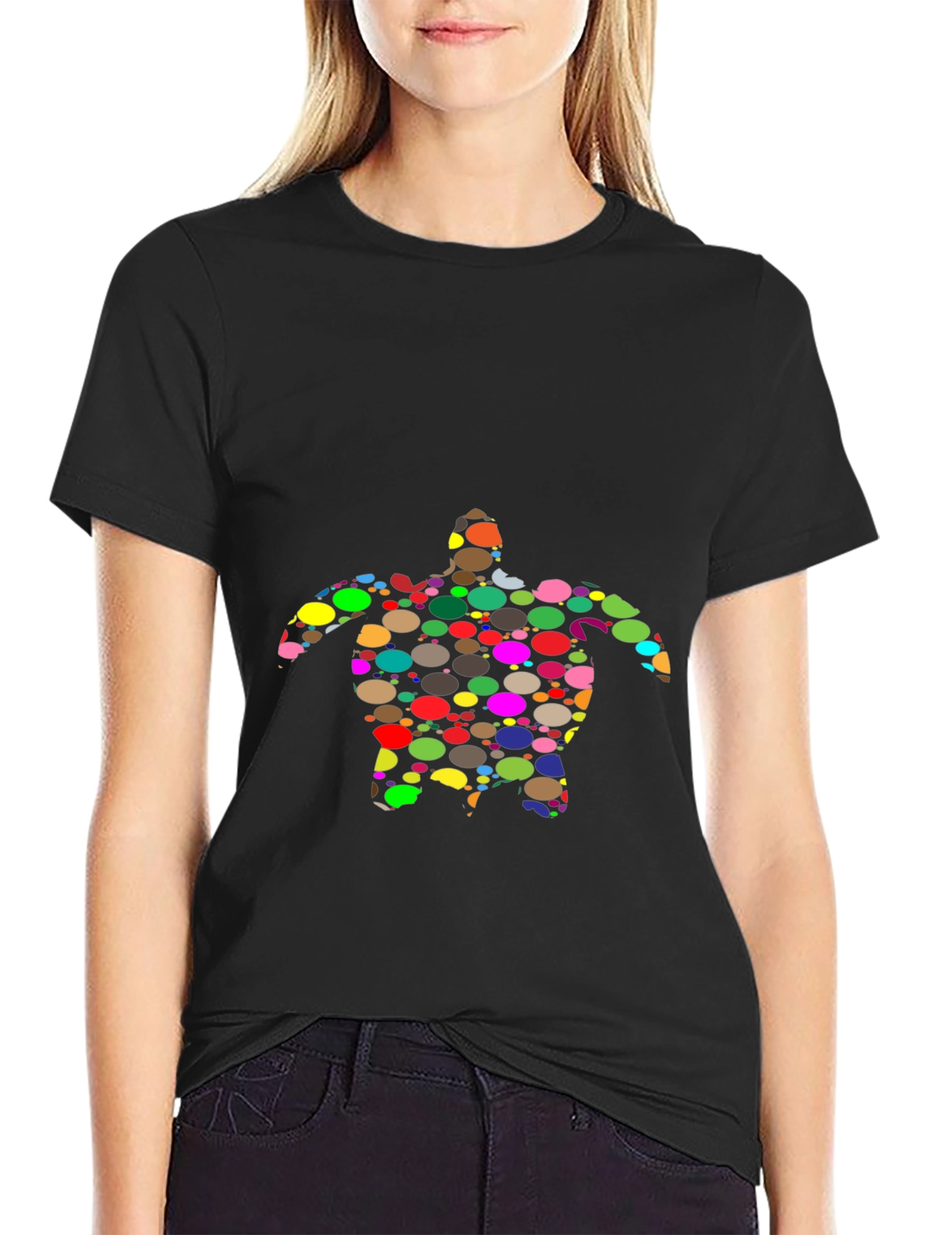 Funky Turtle Graphic Tee - Black Casual T-Shirt