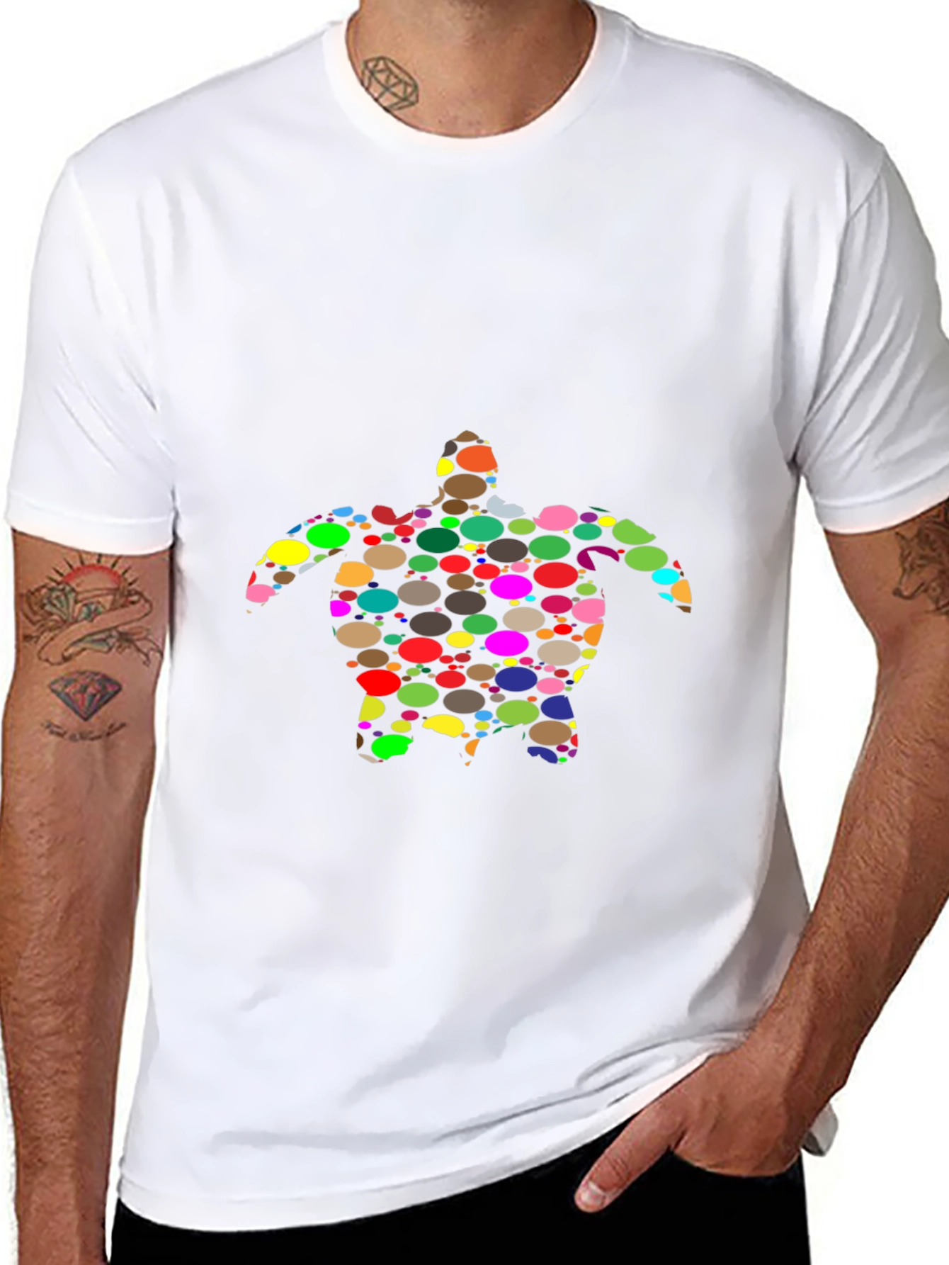 Funky Turtle Graphic Tee - Black Casual T-Shirt