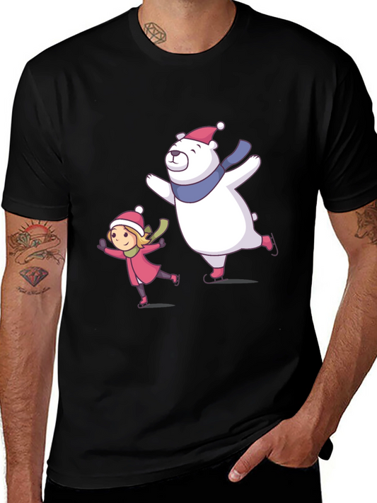 Winter Fun T-Shirt: Bear and Girl Ice Skating