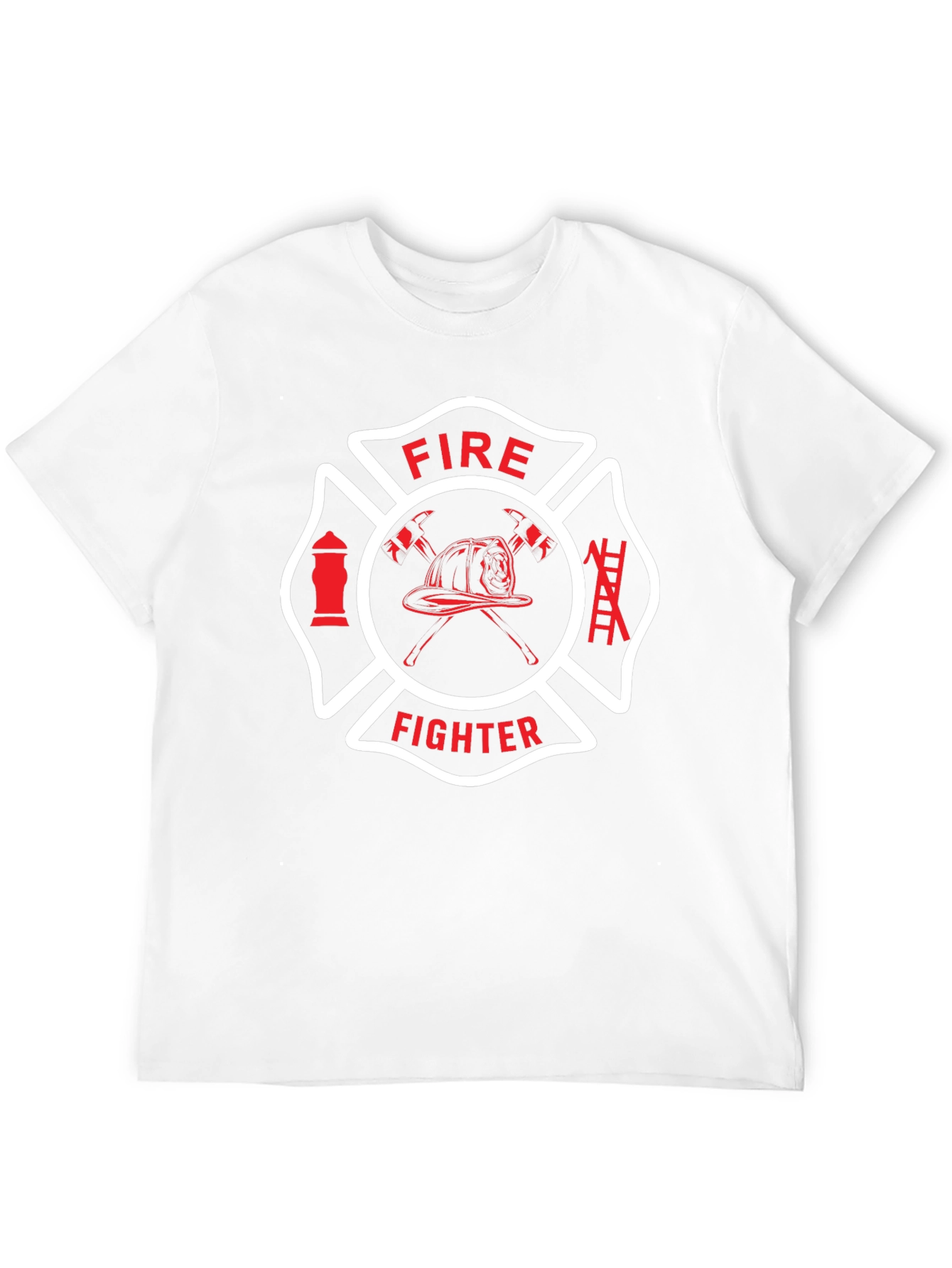 Firefighter Emblem Graphic Tee - Black Cotton T-Shirt