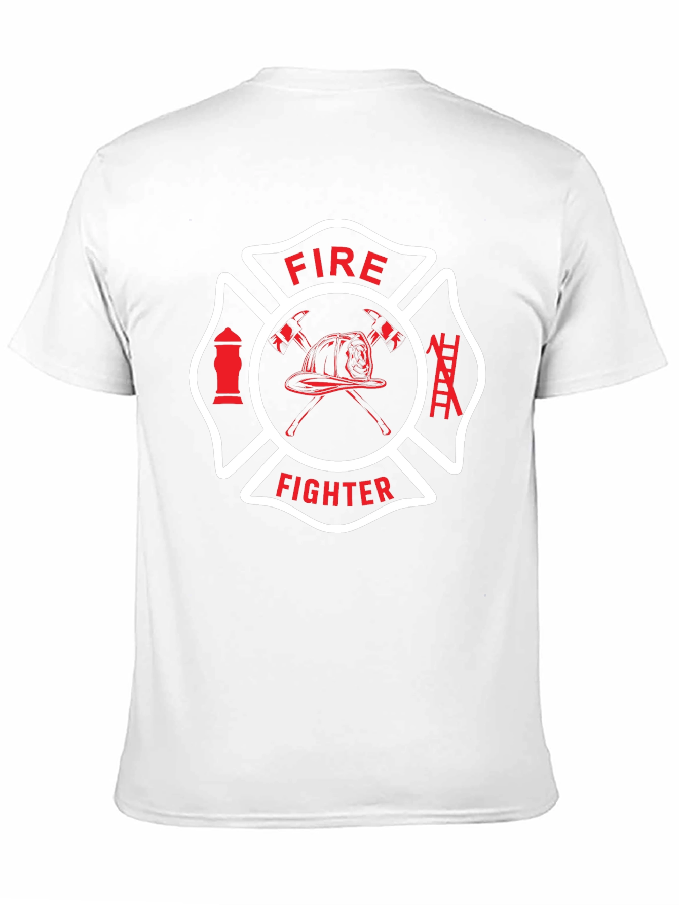 Firefighter Emblem Graphic Tee - Black Cotton T-Shirt