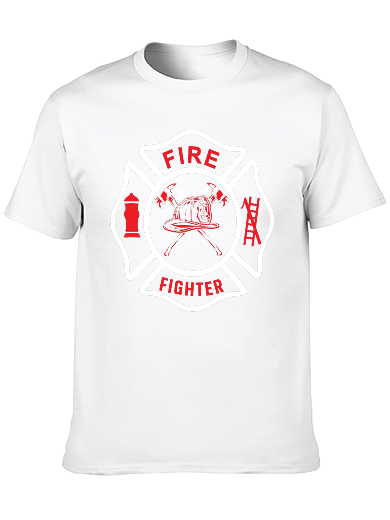 Firefighter Emblem Graphic Tee - Black Cotton T-Shirt