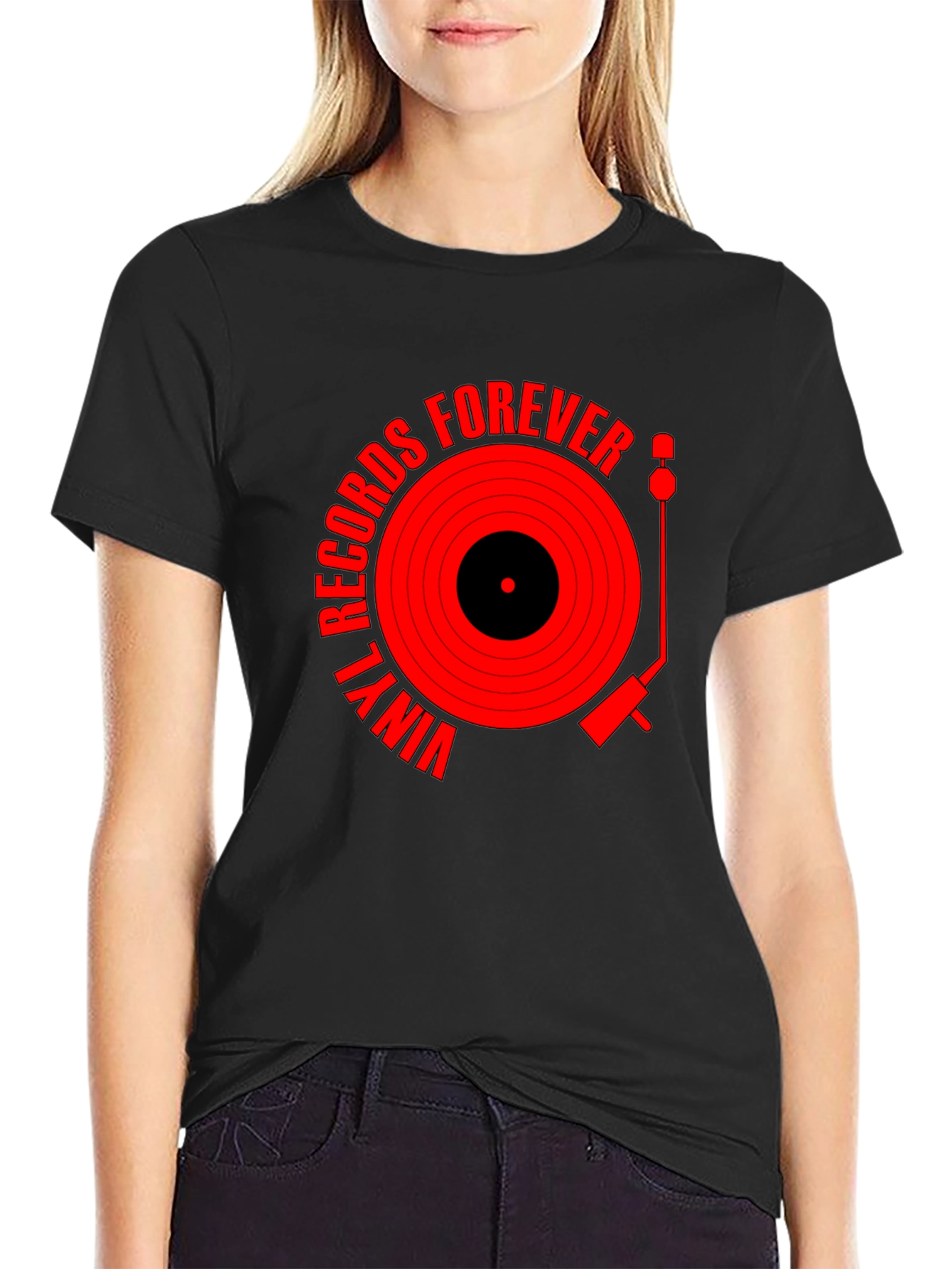 Vinyl Records Forever Black T-Shirt