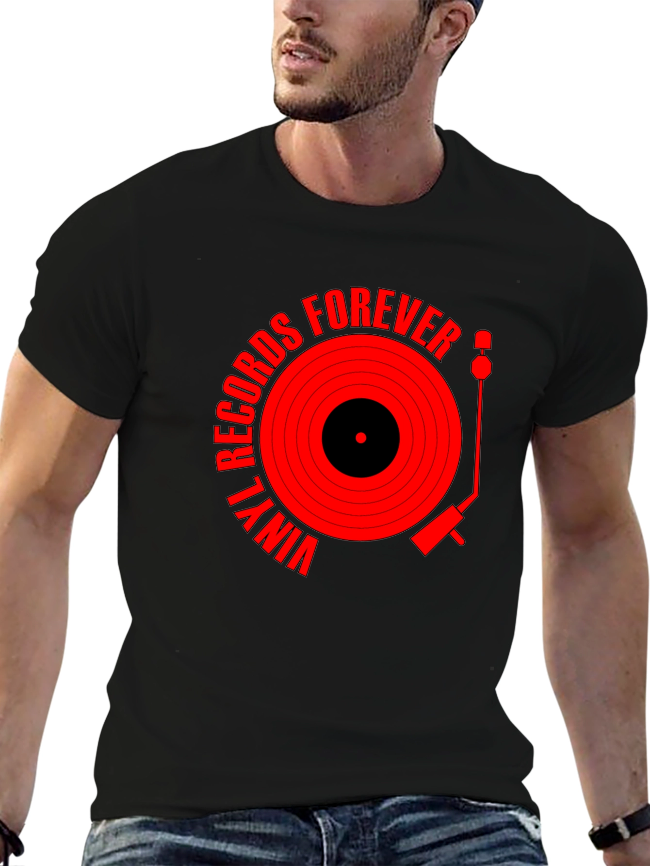Vinyl Records Forever Black T-Shirt