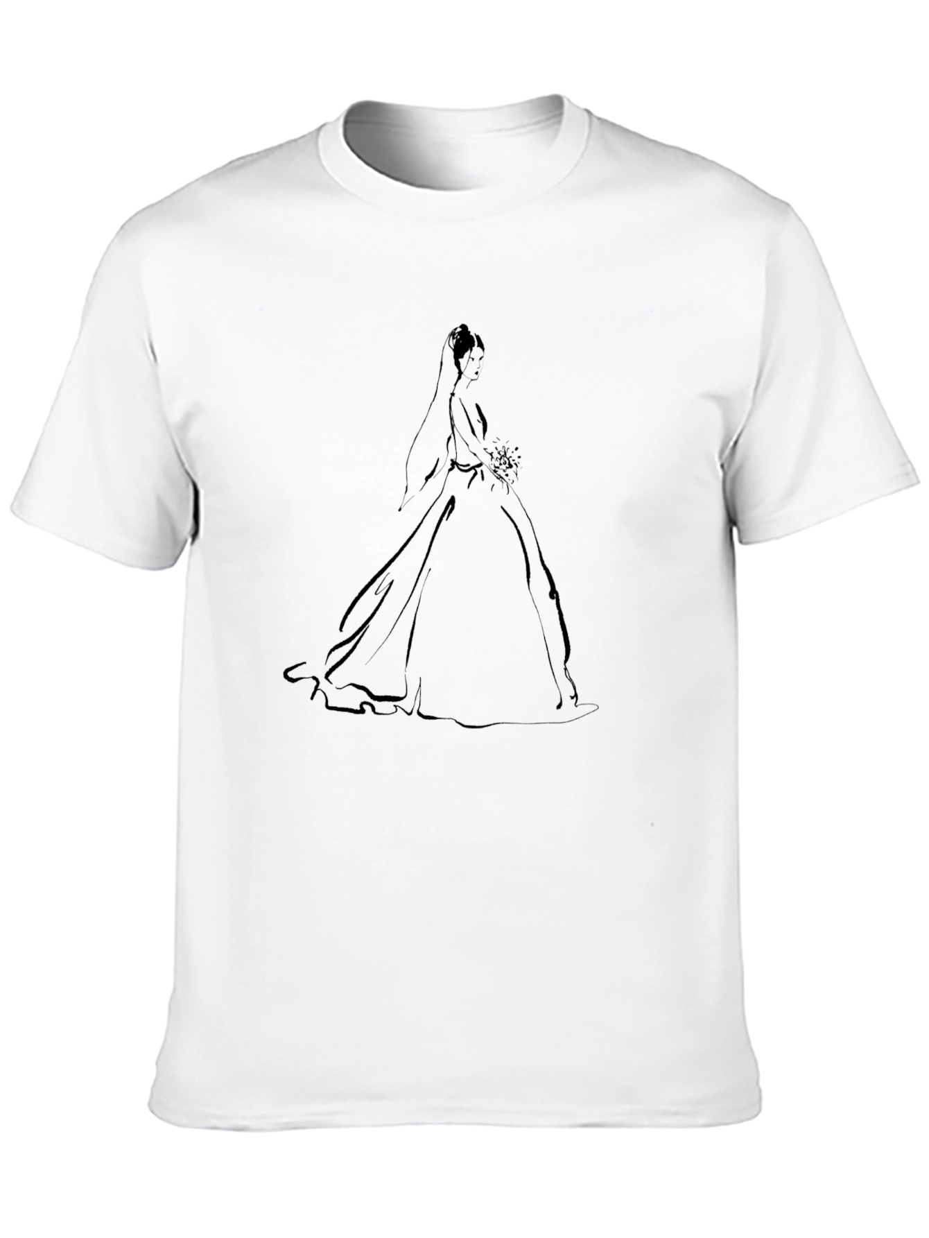 Elegant Bride Graphic Tee - Black Cotton Blend