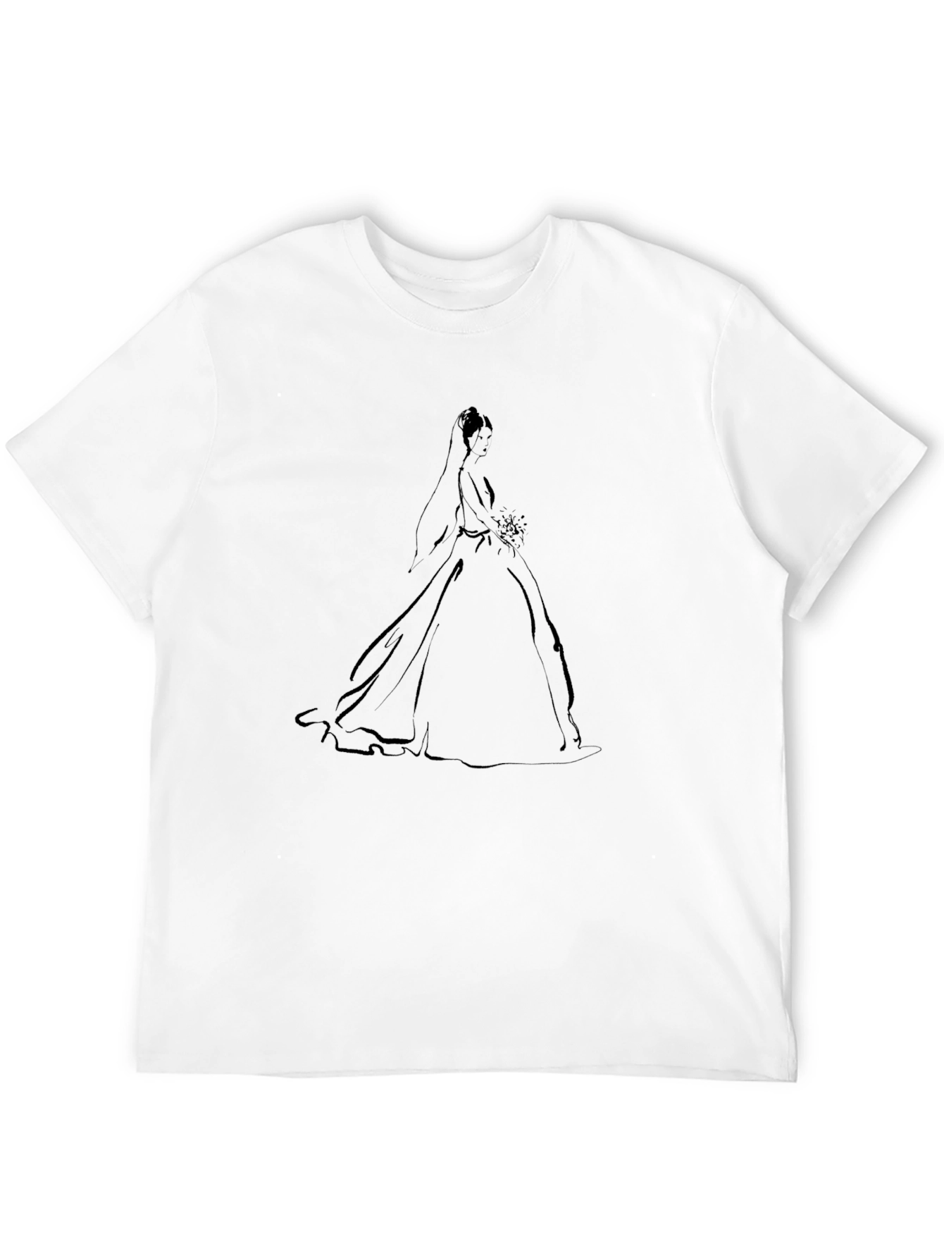 Elegant Bride Graphic Tee - Black Cotton Blend