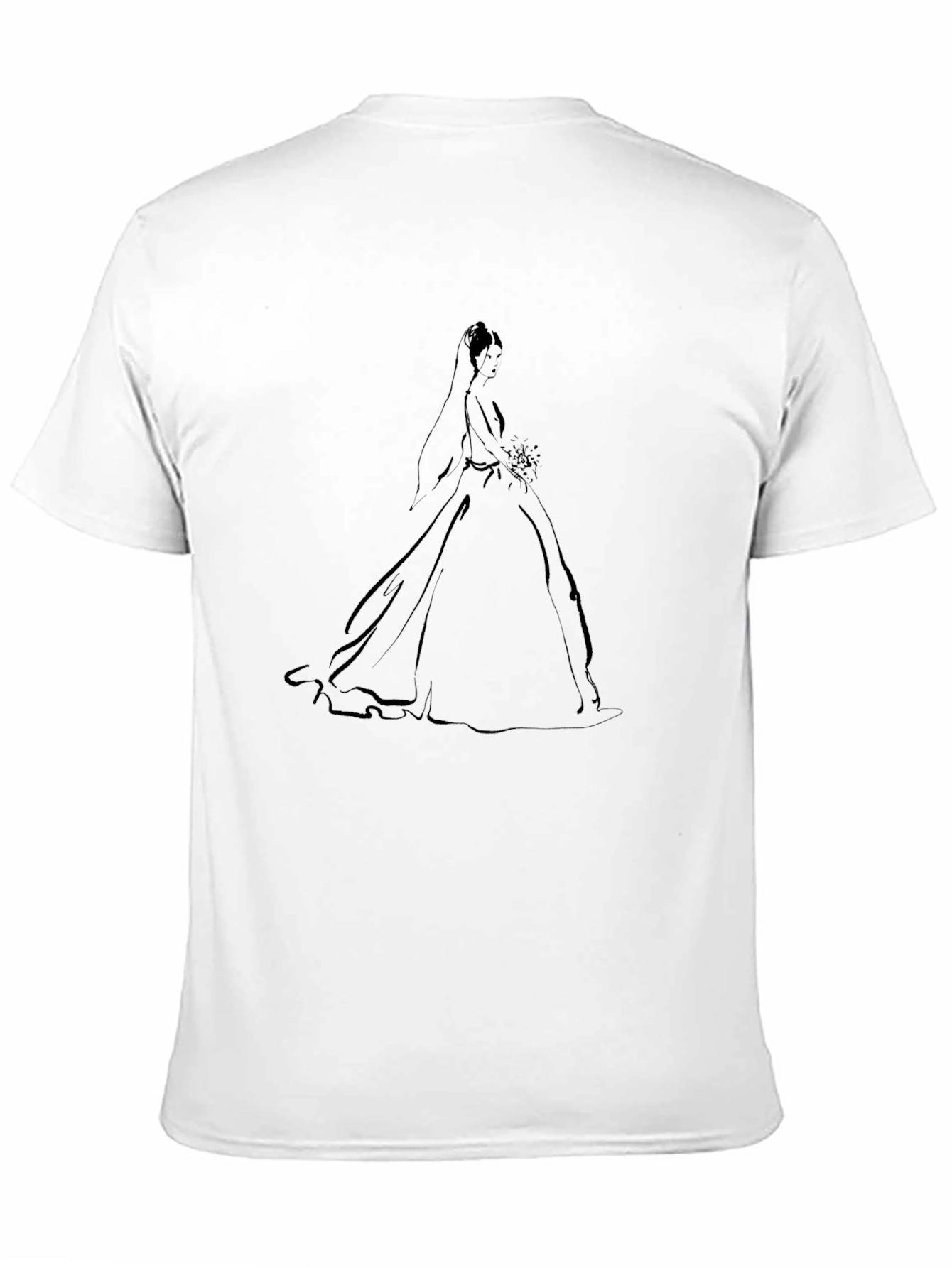 Elegant Bride Graphic Tee - Black Cotton Blend