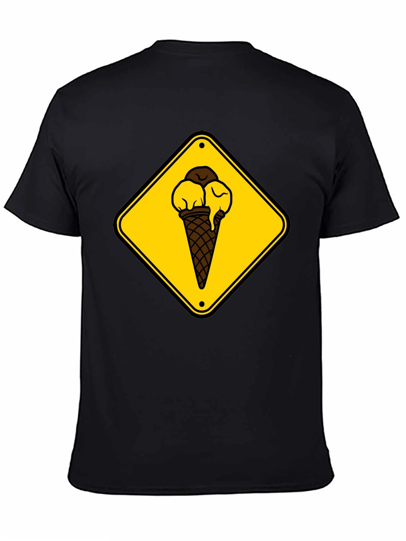 Ice Cream Cone Sign Black T-Shirt
