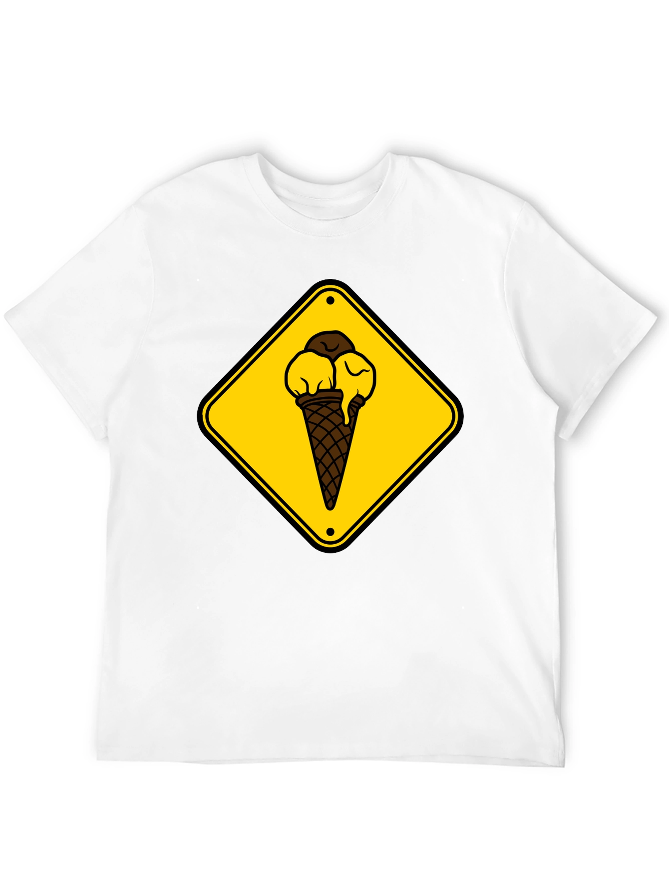Ice Cream Cone Sign Black T-Shirt