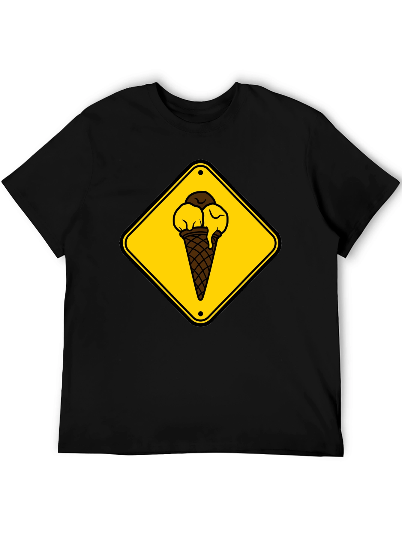 Ice Cream Cone Sign Black T-Shirt