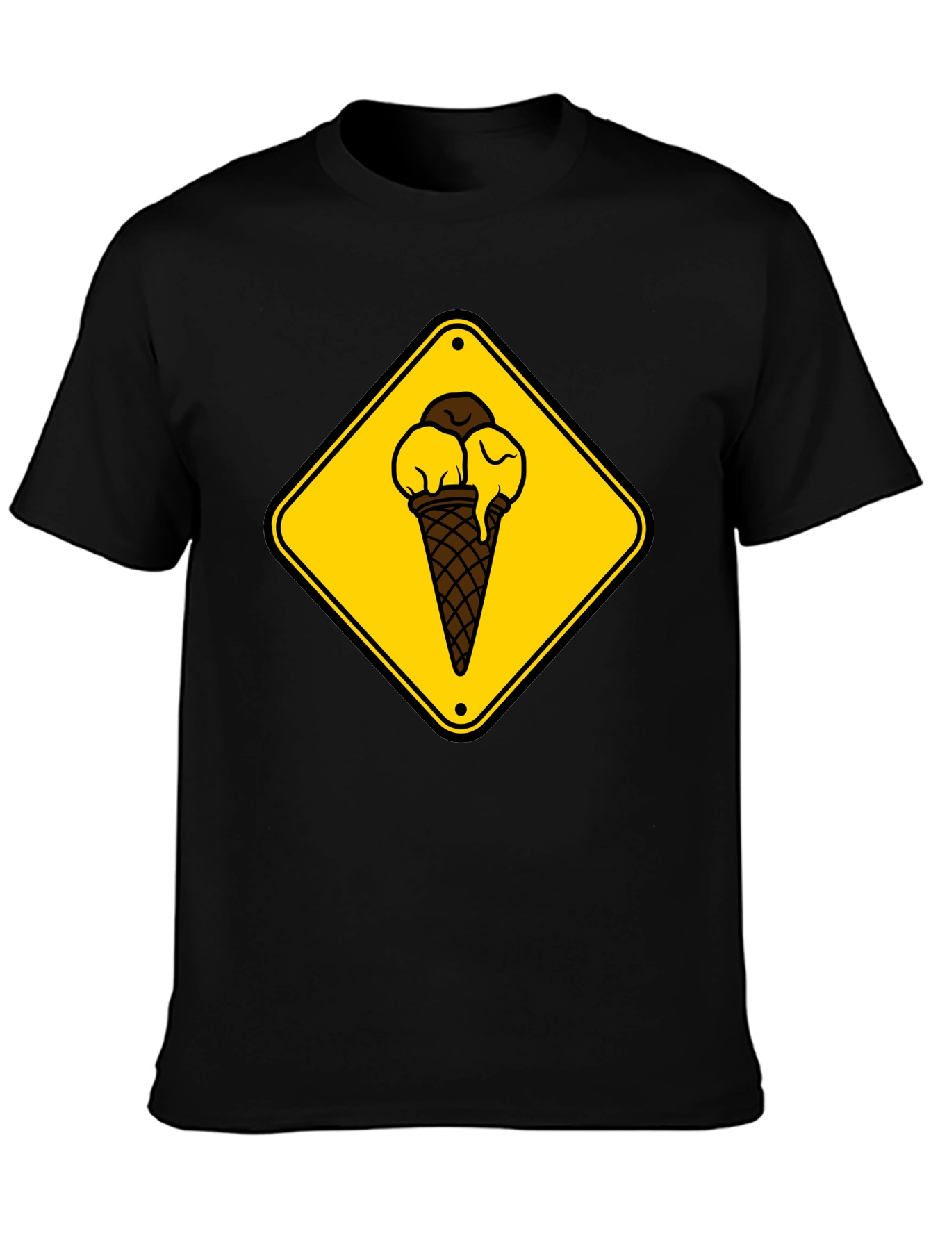 Ice Cream Cone Sign Black T-Shirt