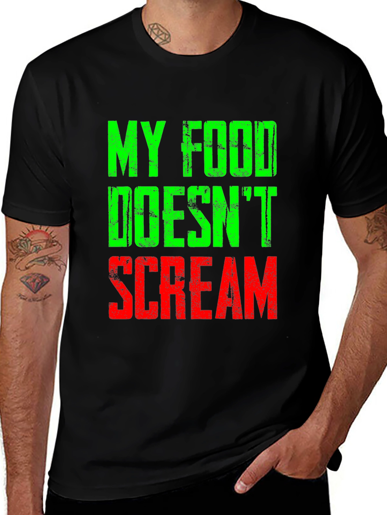 My Food Doesnt Scream T-Shirt Vegan Vegetarian Tee