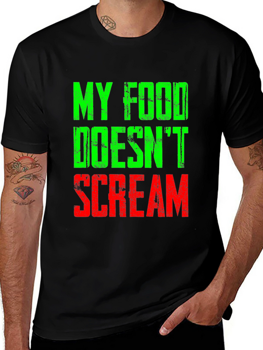 My Food Doesnt Scream T-Shirt Vegan Vegetarian Tee