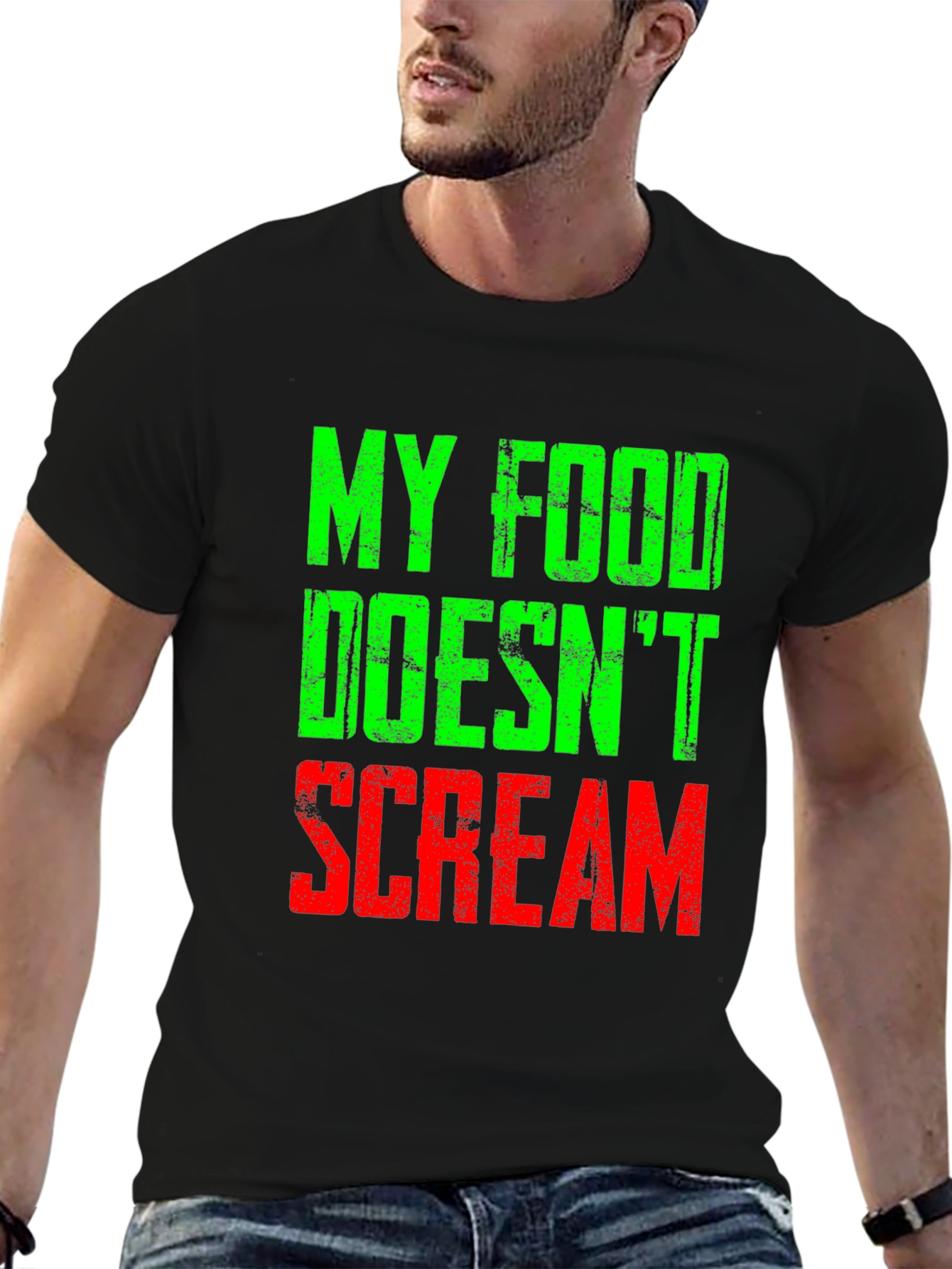 My Food Doesnt Scream T-Shirt Vegan Vegetarian Tee
