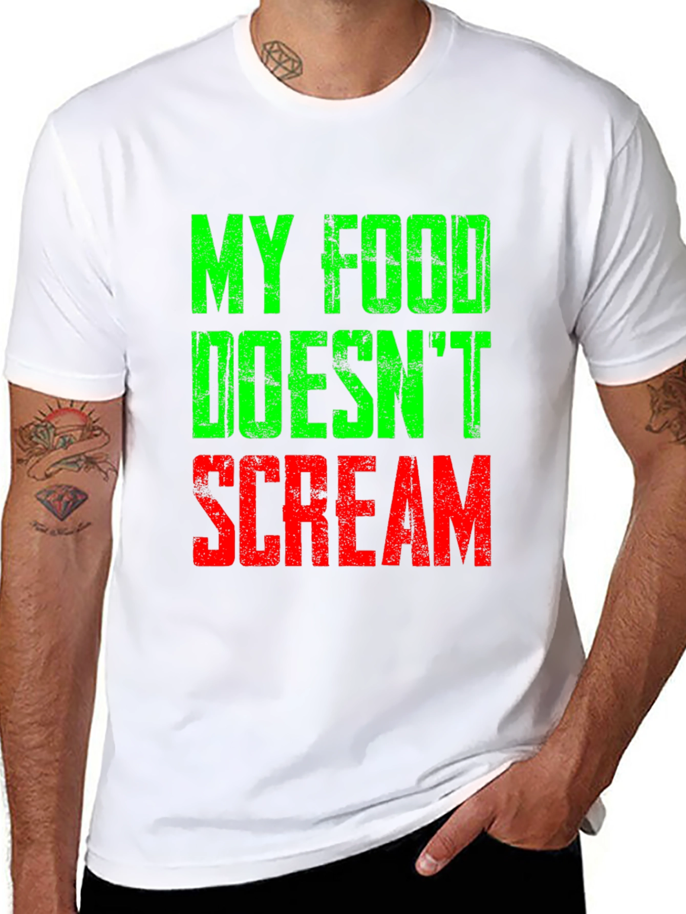 My Food Doesnt Scream T-Shirt Vegan Vegetarian Tee