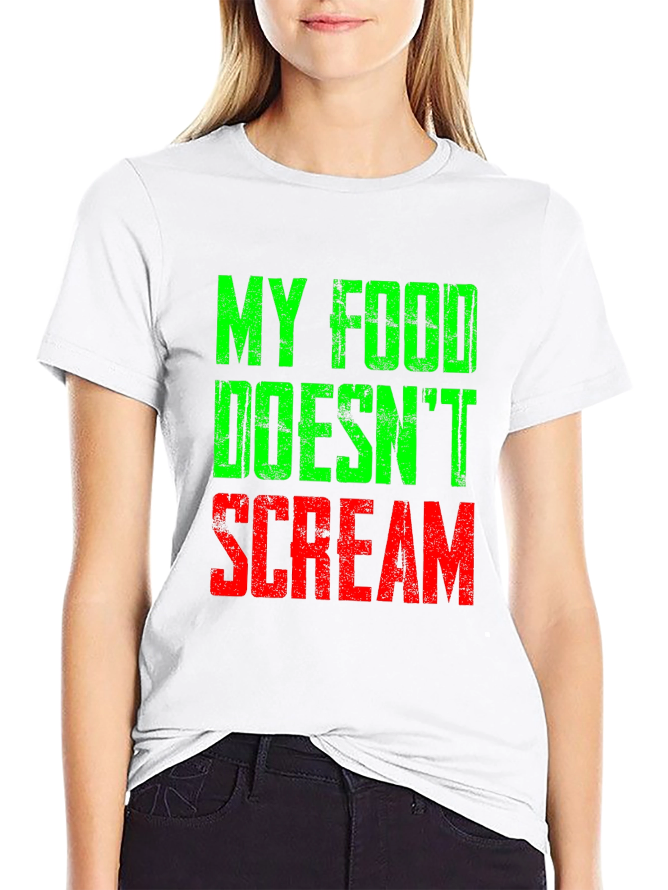 My Food Doesnt Scream T-Shirt Vegan Vegetarian Tee