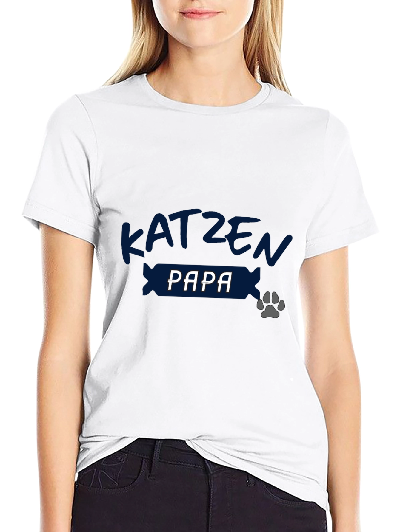 Katzen Papa Black Tee - Cat Dad