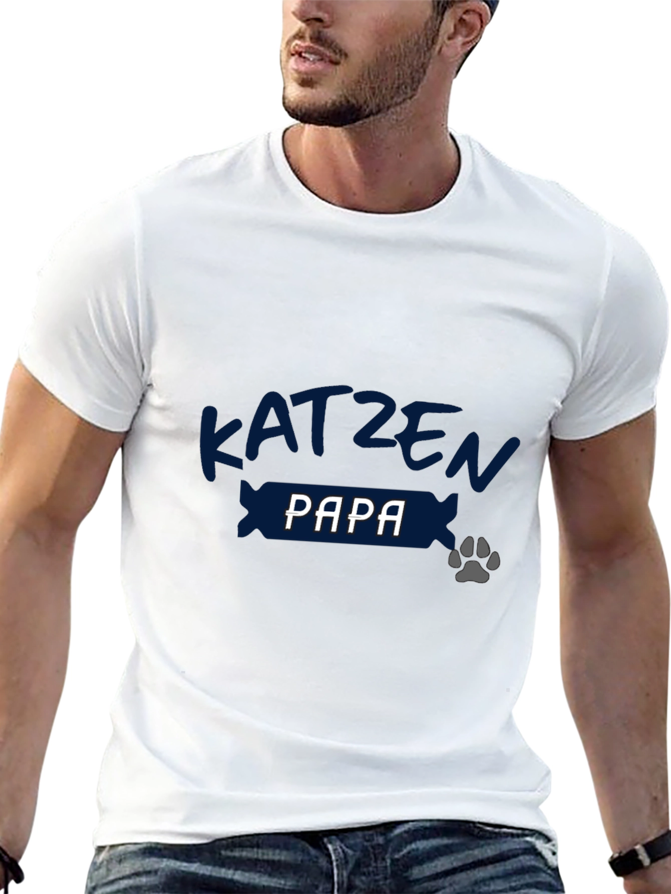 Katzen Papa Black Tee - Cat Dad